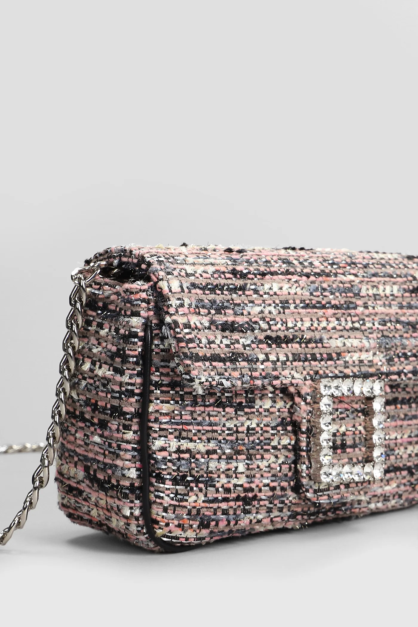 Lunette Shoulder bag in rose-pink wool - Image 4