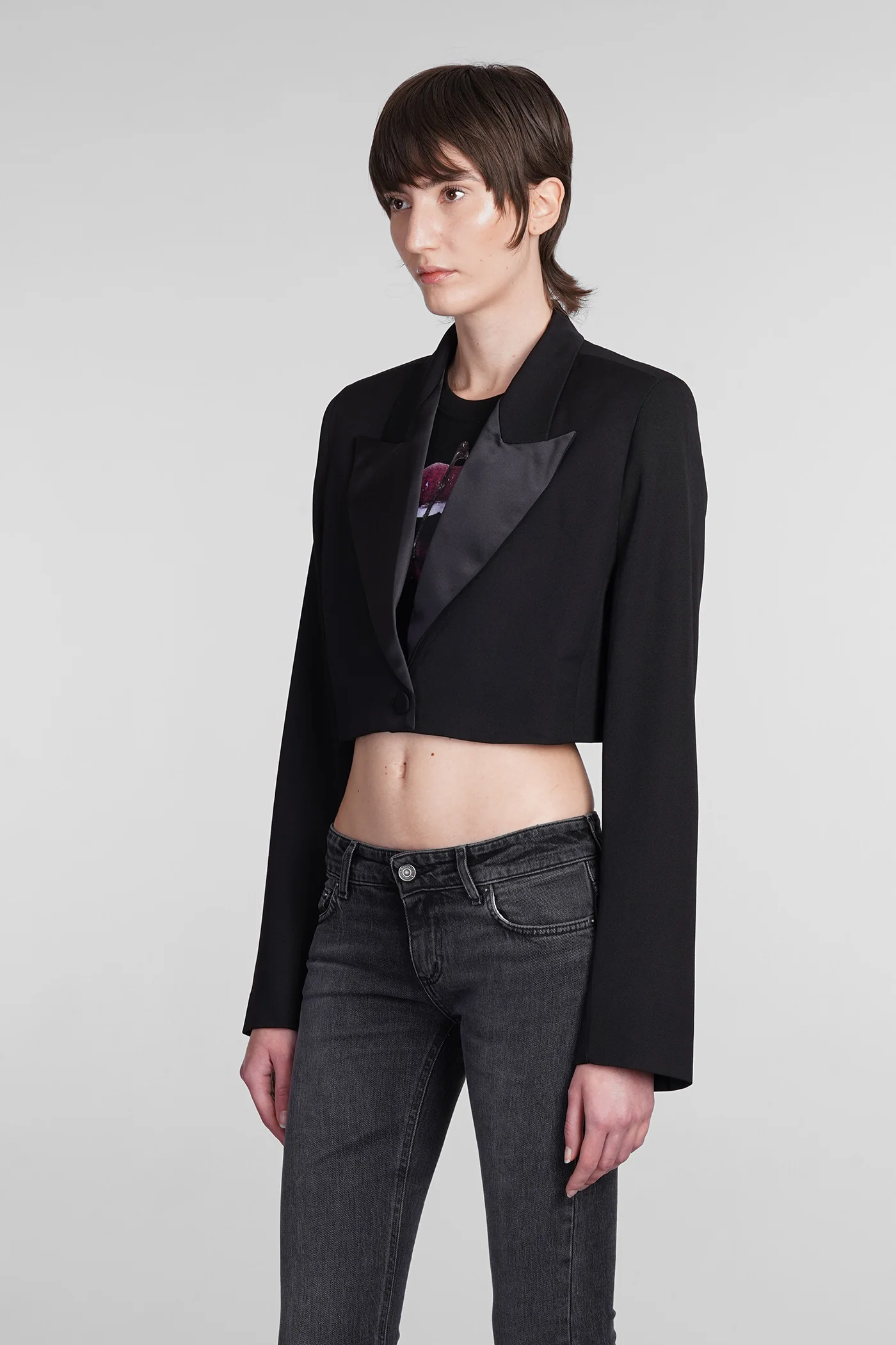 Blazer in black wool - Image 4