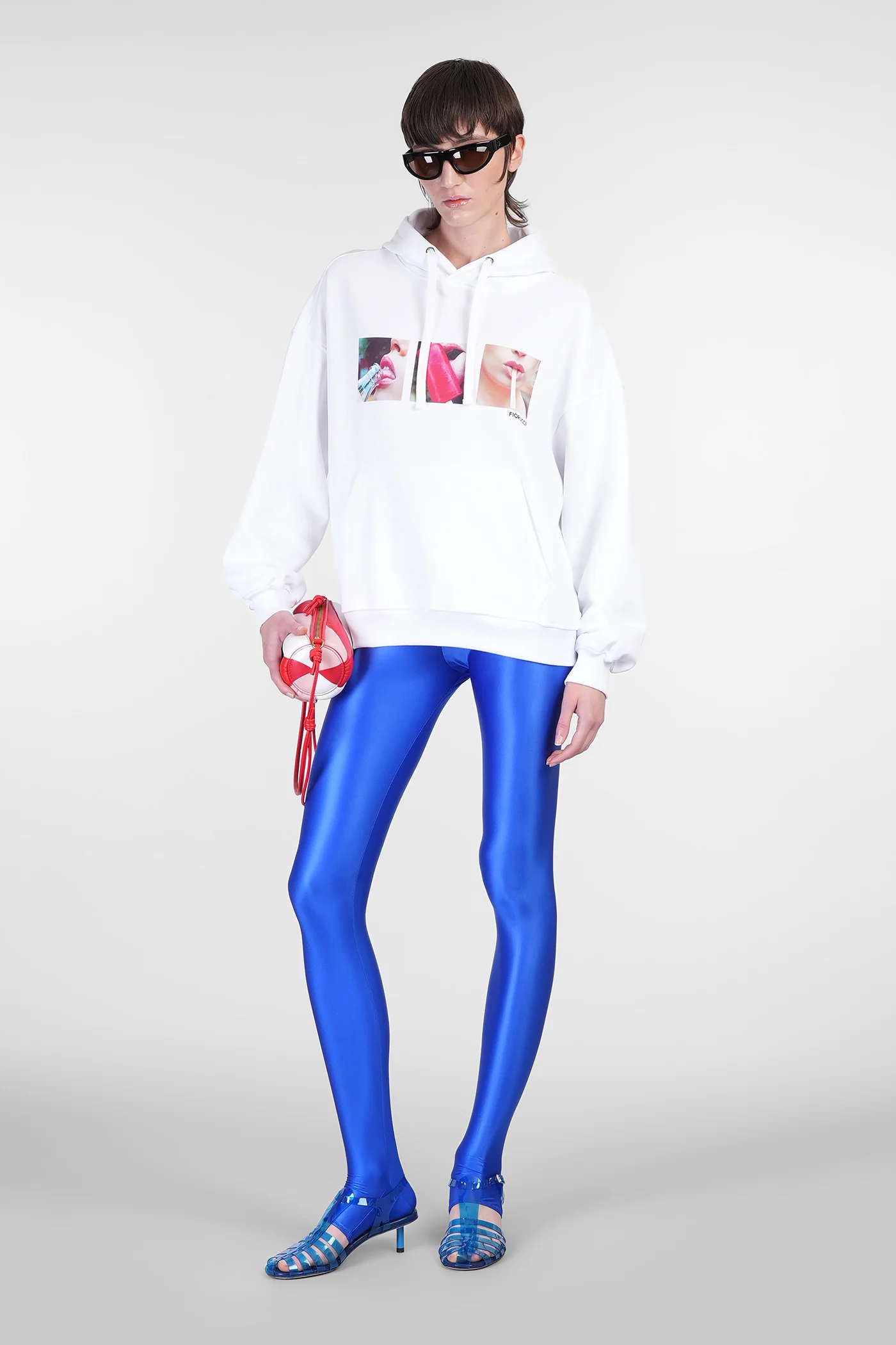 Leggings in blue polyamide - Image 2