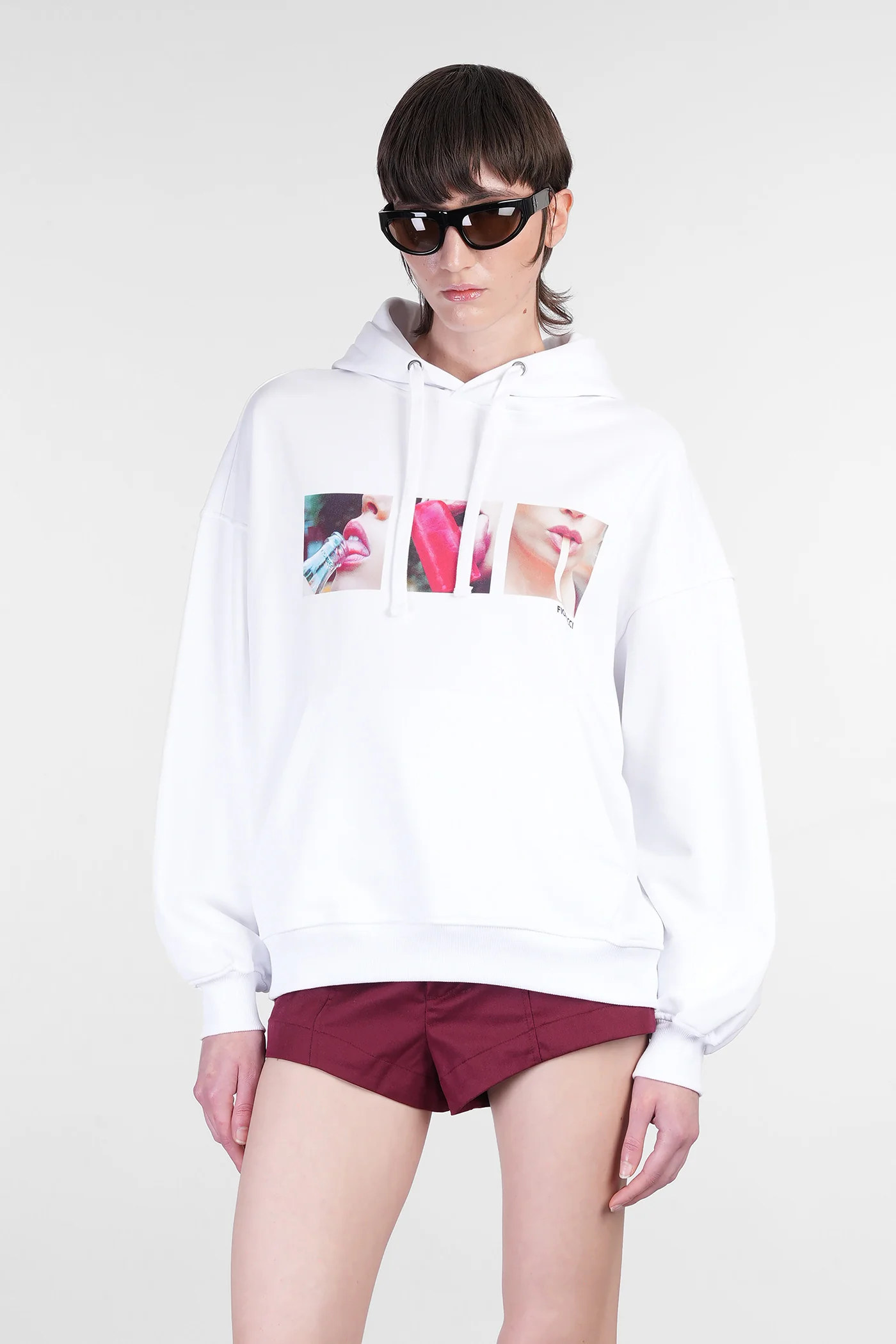 Sweatshirt in white cotton