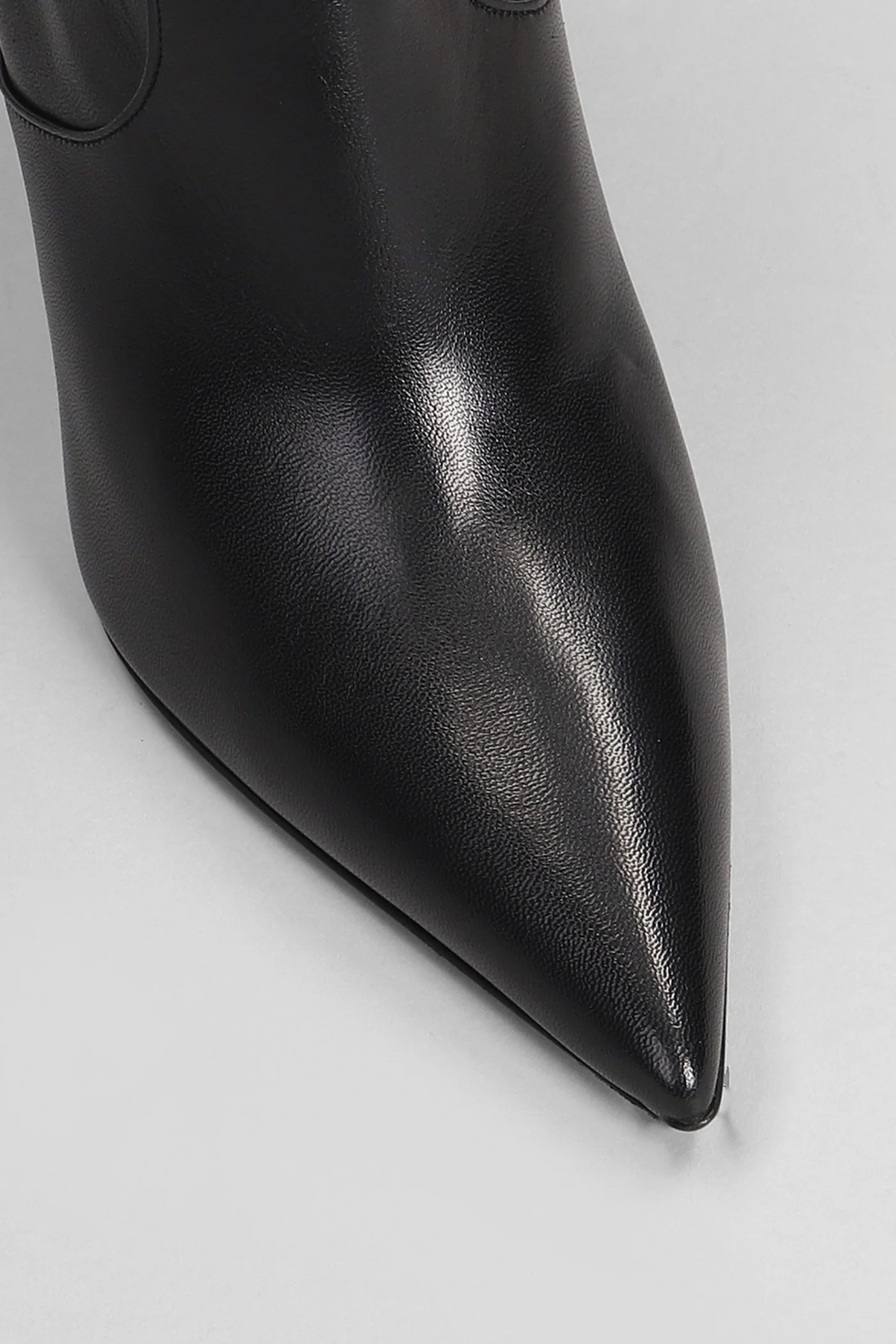 High heels Ankle boots in black leather - Image 5