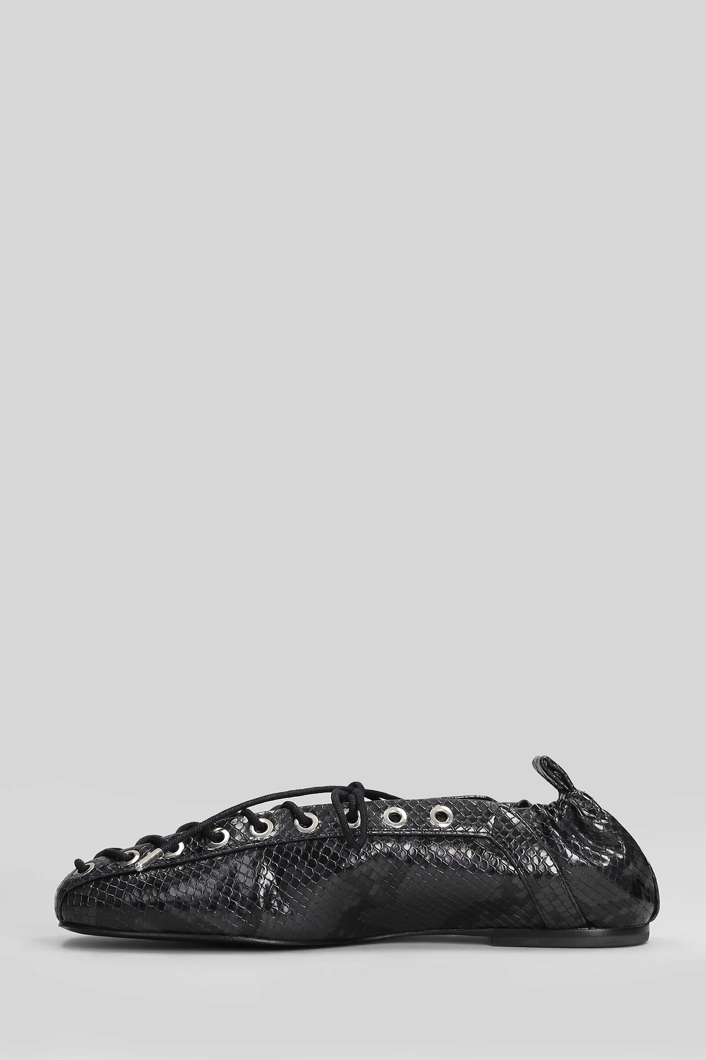Ballet flats in black polyester - Image 3