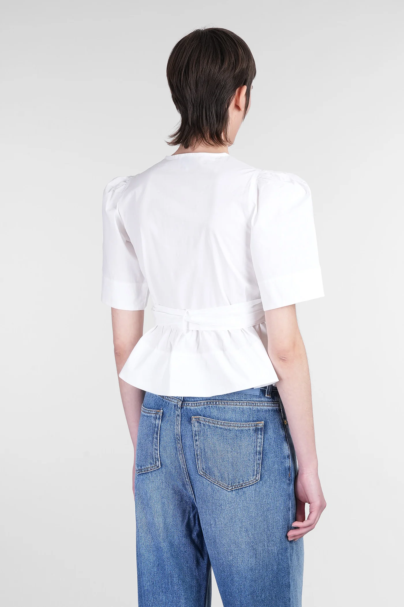 Blouse in white cotton - Image 3
