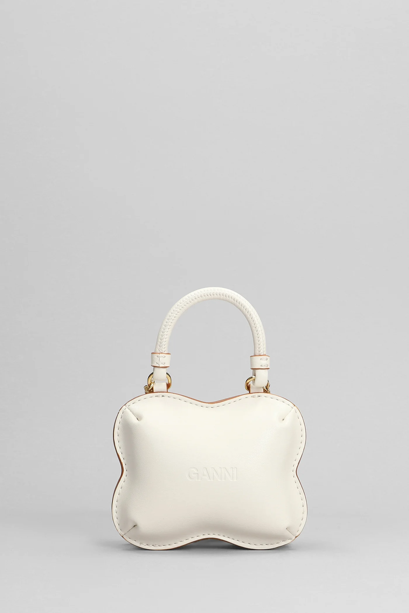 Butterfly nano Hand bag in beige leather - Image 3