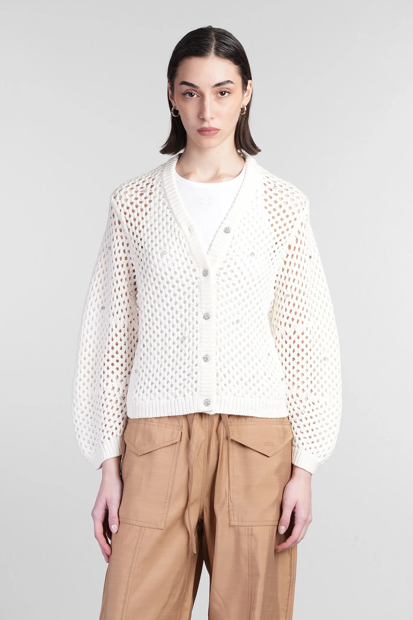 Cardigan in beige cotton