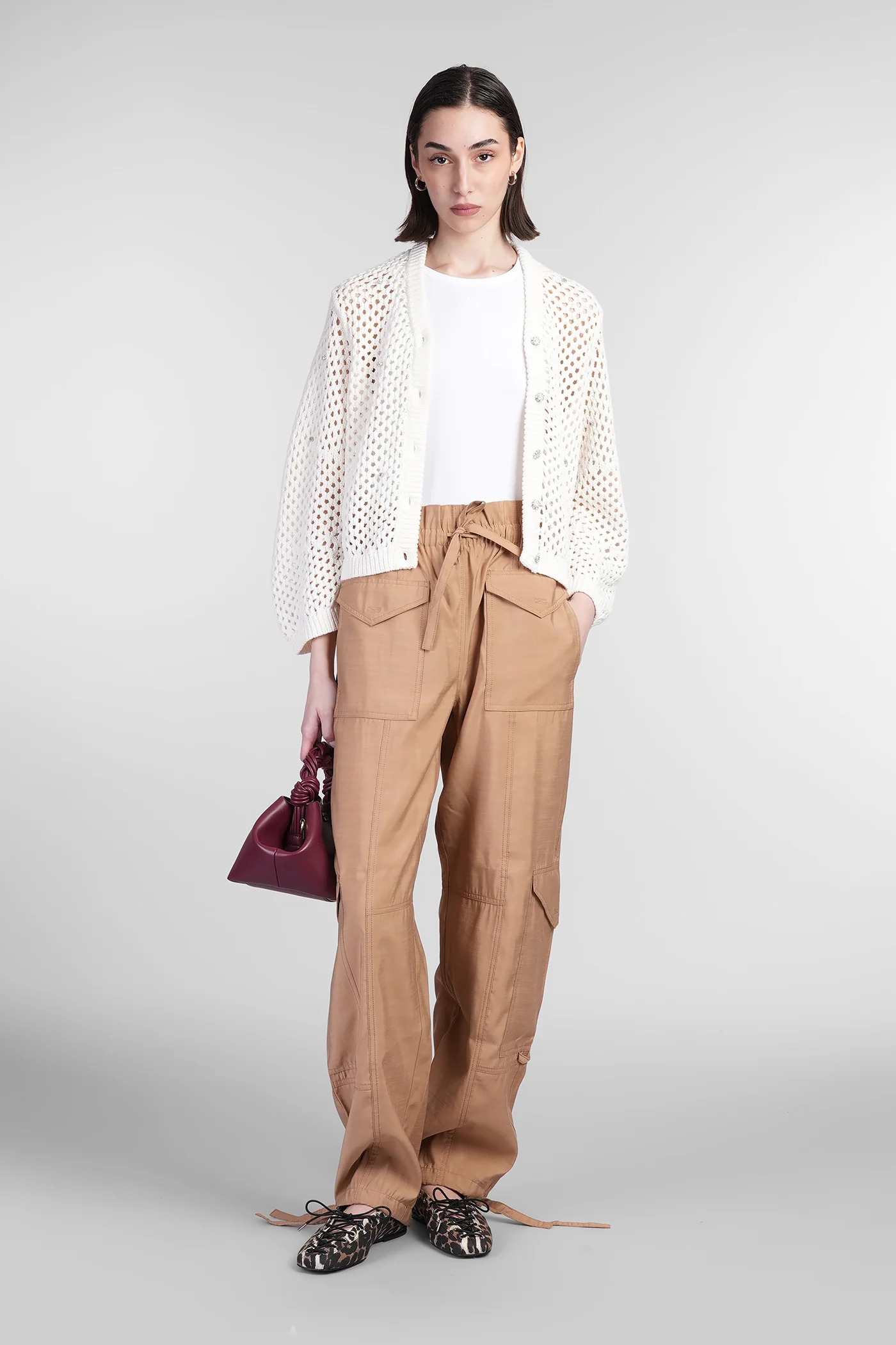 Cardigan in beige cotton - Image 2