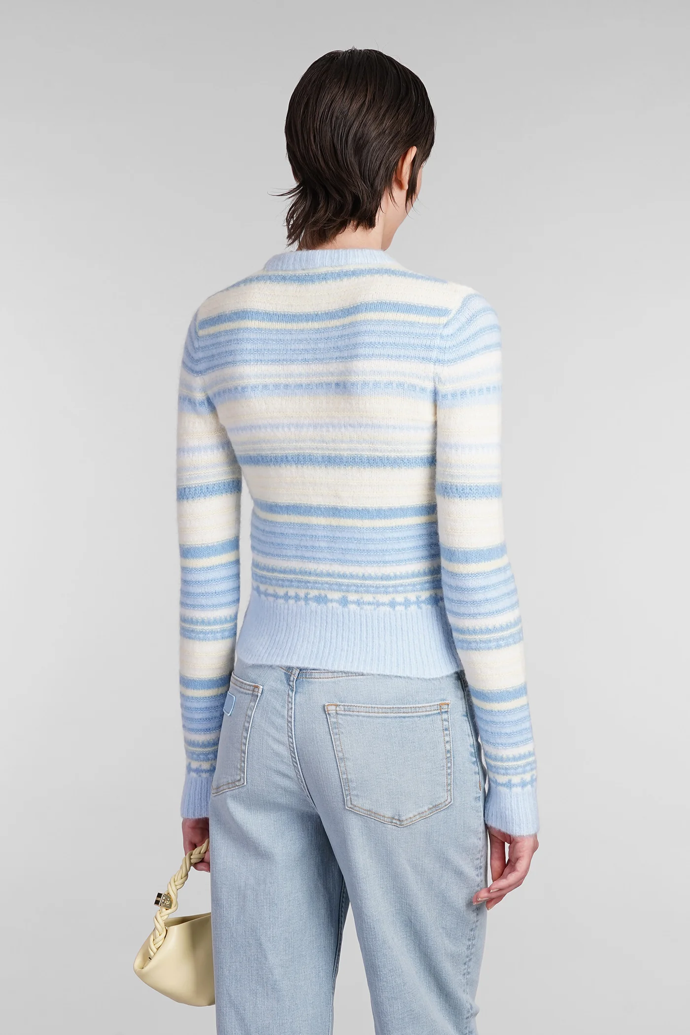 Cardigan in cyan wool - Image 3