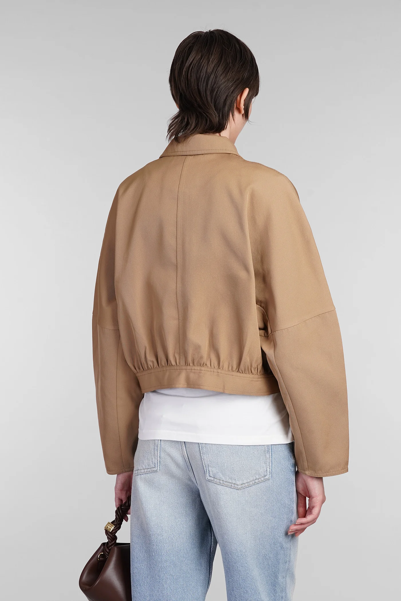Casual jacket in beige polyester - Image 3