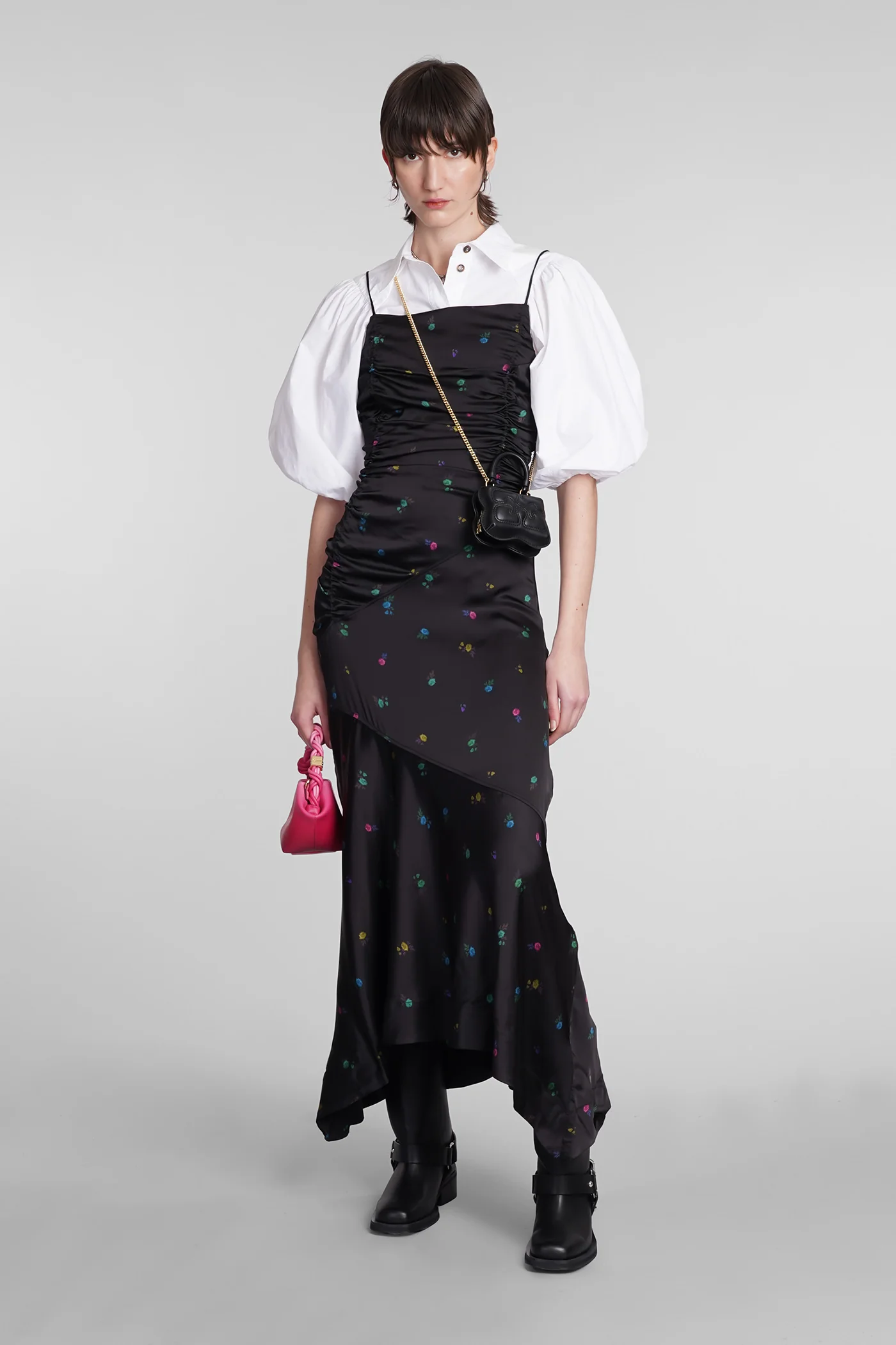 Dress woman  in black viscose - Image 2