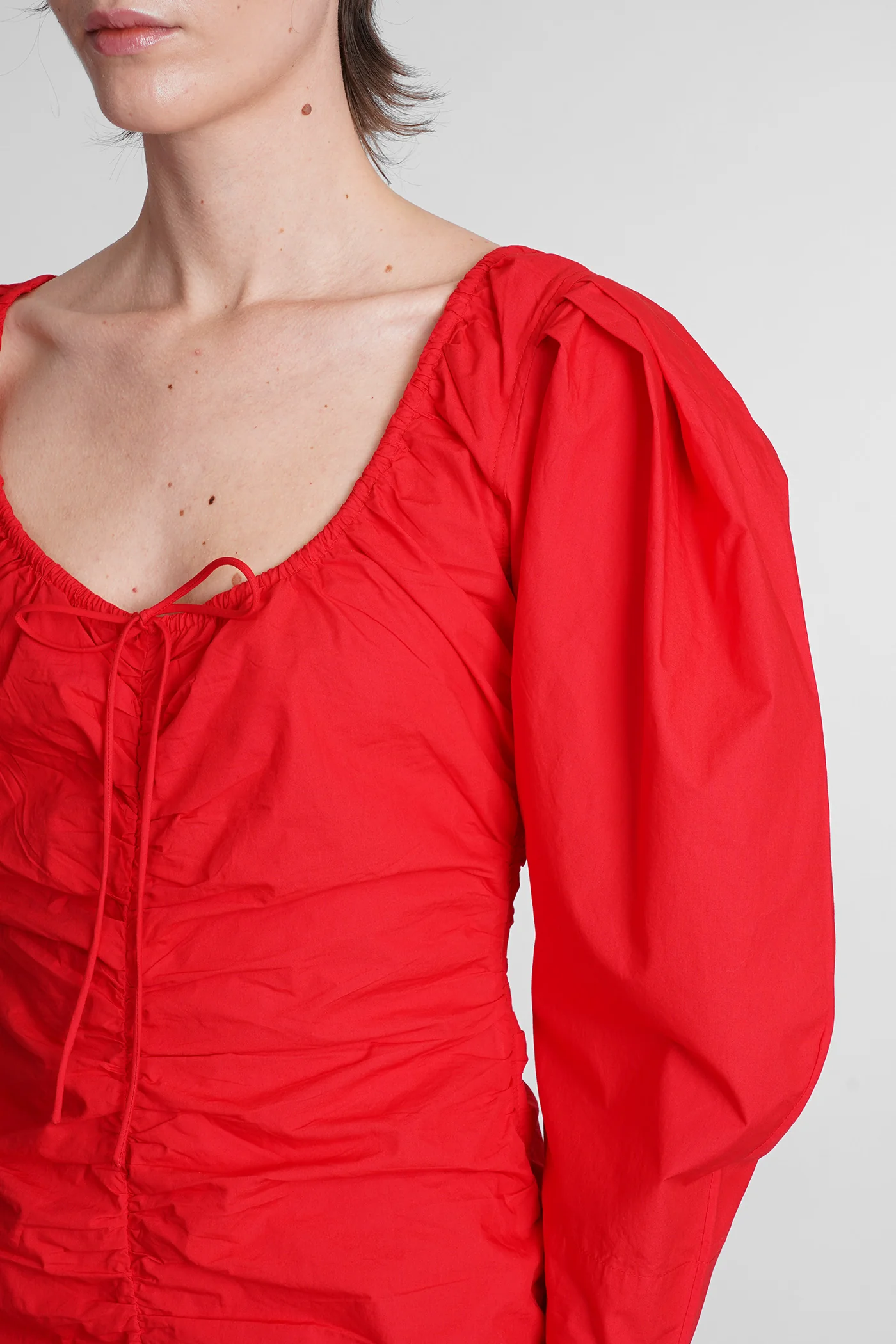 Dress woman  in red cotton - Image 5
