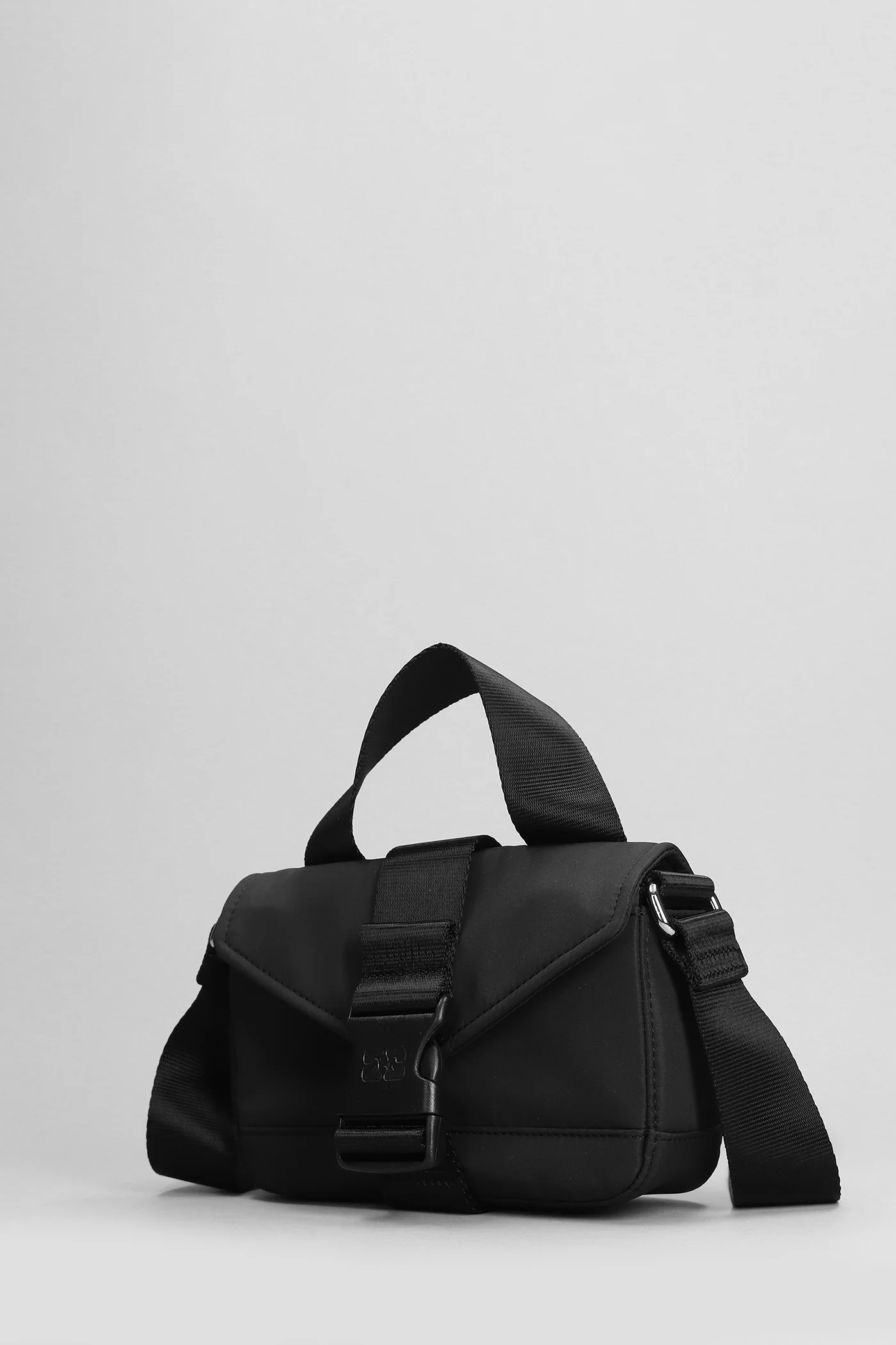Hand bag in black polyester - Image 2