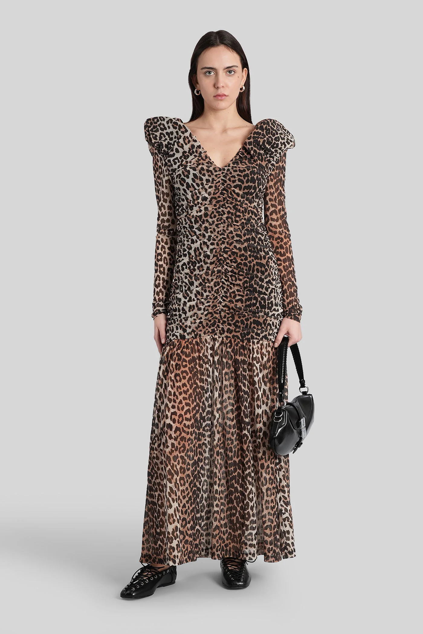 Long dress in Animalier polyester - Image 2