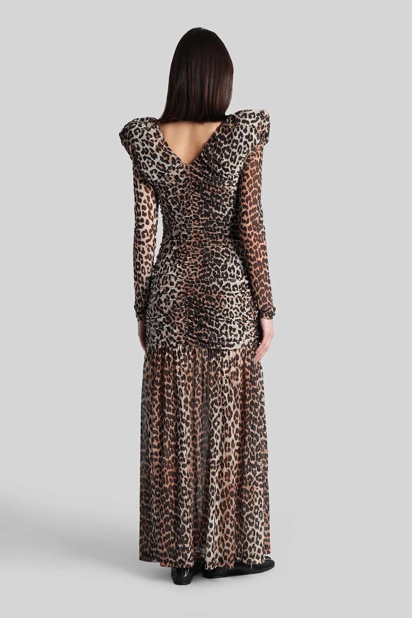 Long dress in Animalier polyester - Image 3