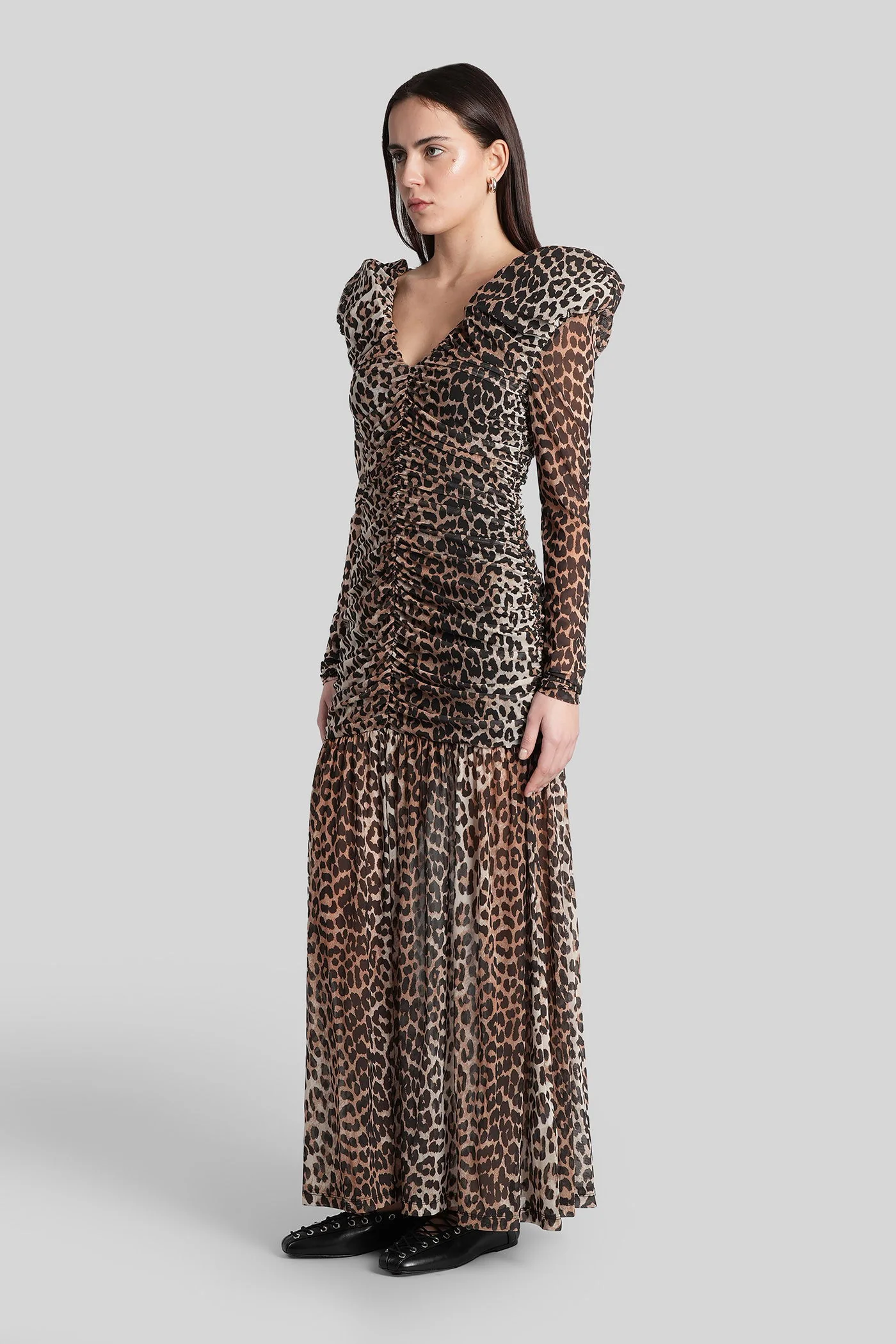 Long dress in Animalier polyester - Image 64