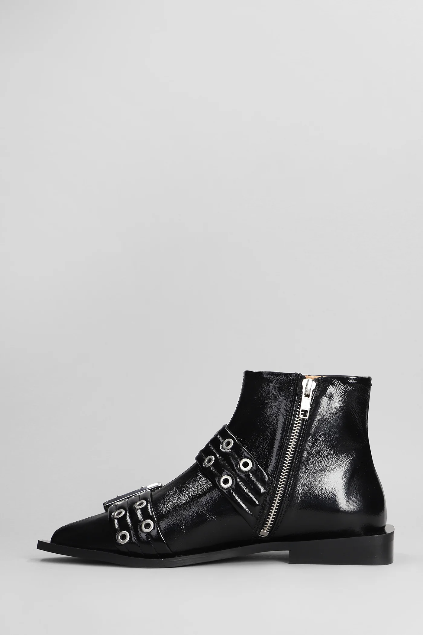 low heels Ankle boots in black polyester - Image 13