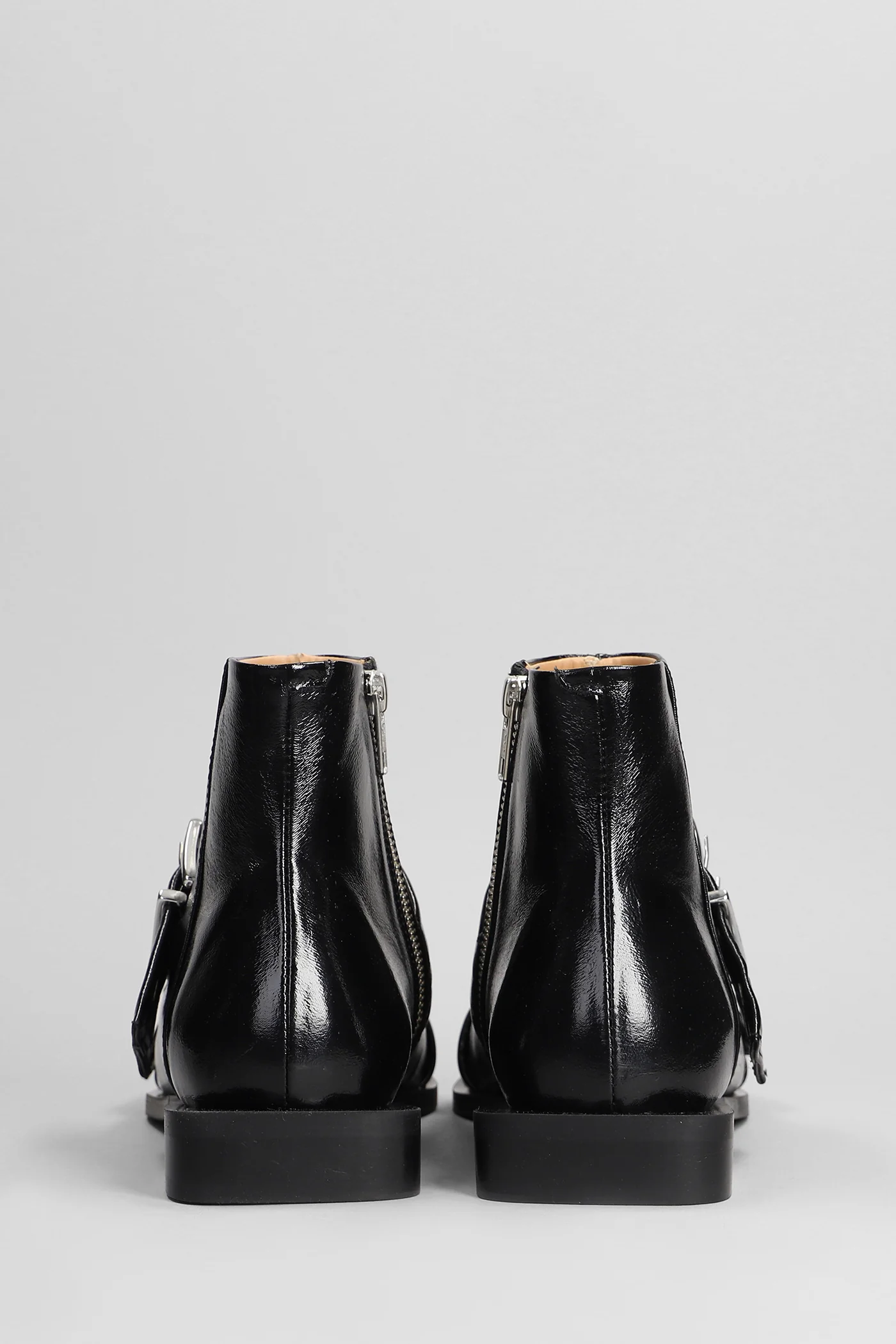 low heels Ankle boots in black polyester - Image 14
