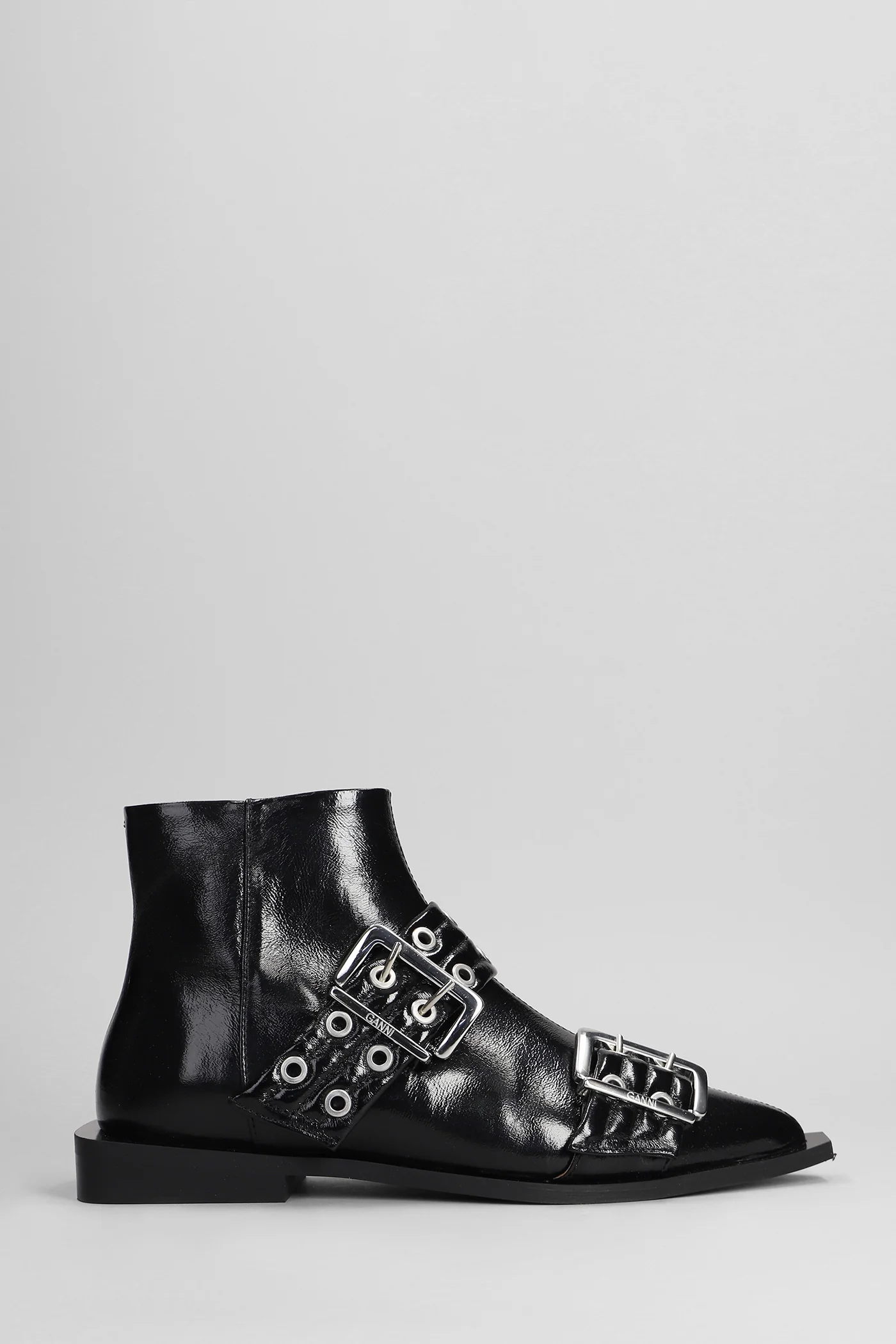 low heels Ankle boots in black polyester - Image 16