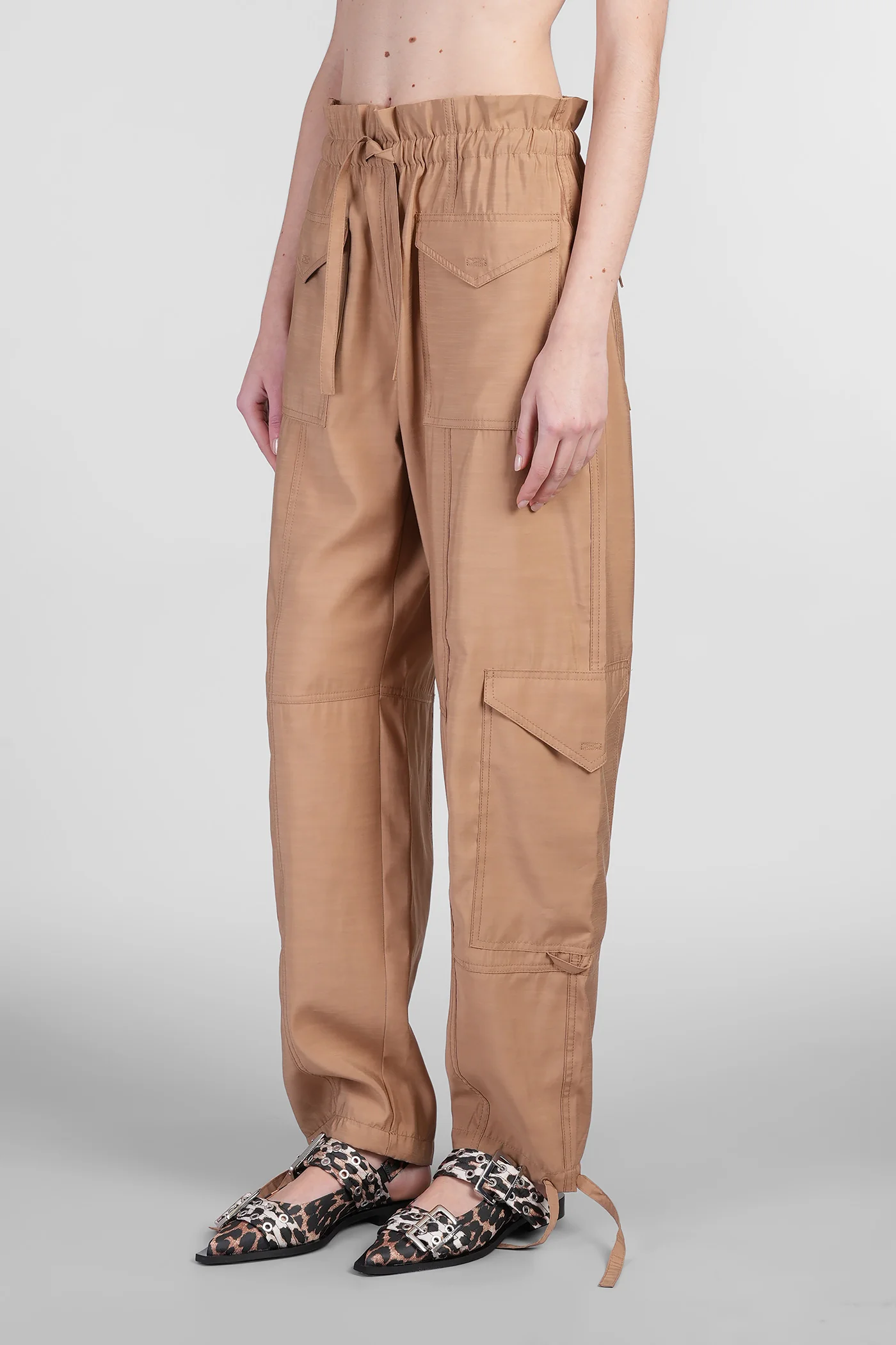 Pants in beige viscose - Image 4