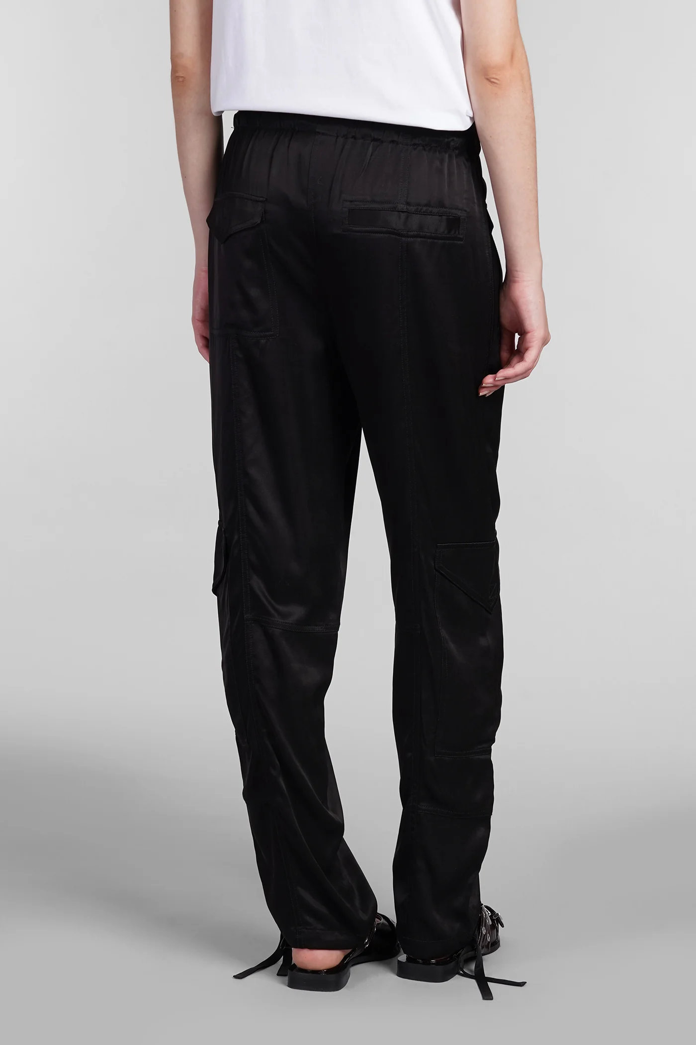 Pants in black viscose - Image 3