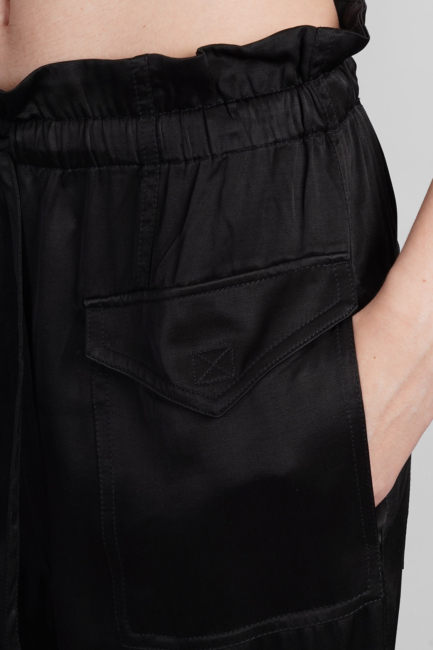Pants in black viscose - Image 5