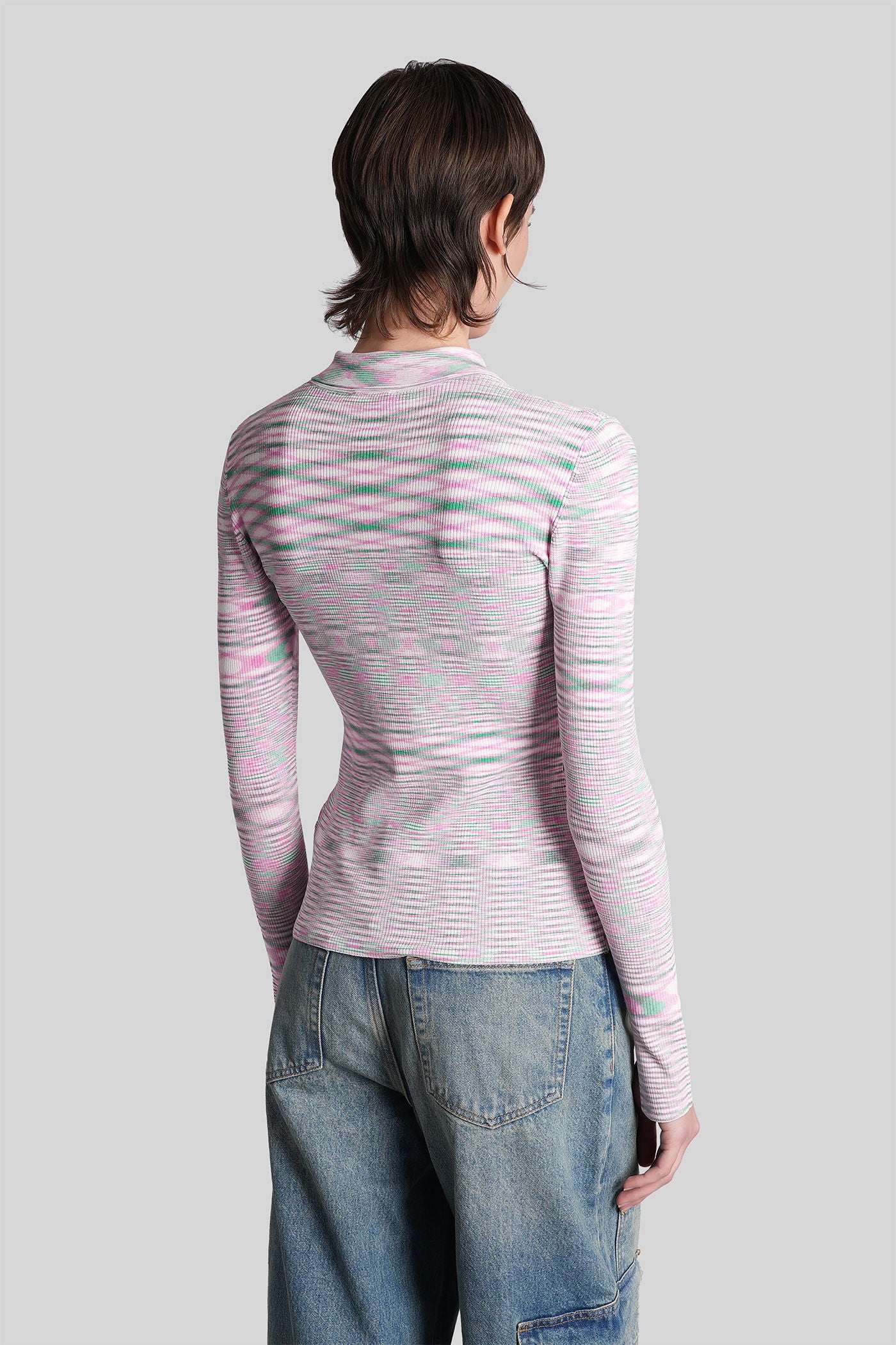 Polo in rose-pink viscose - Image 28