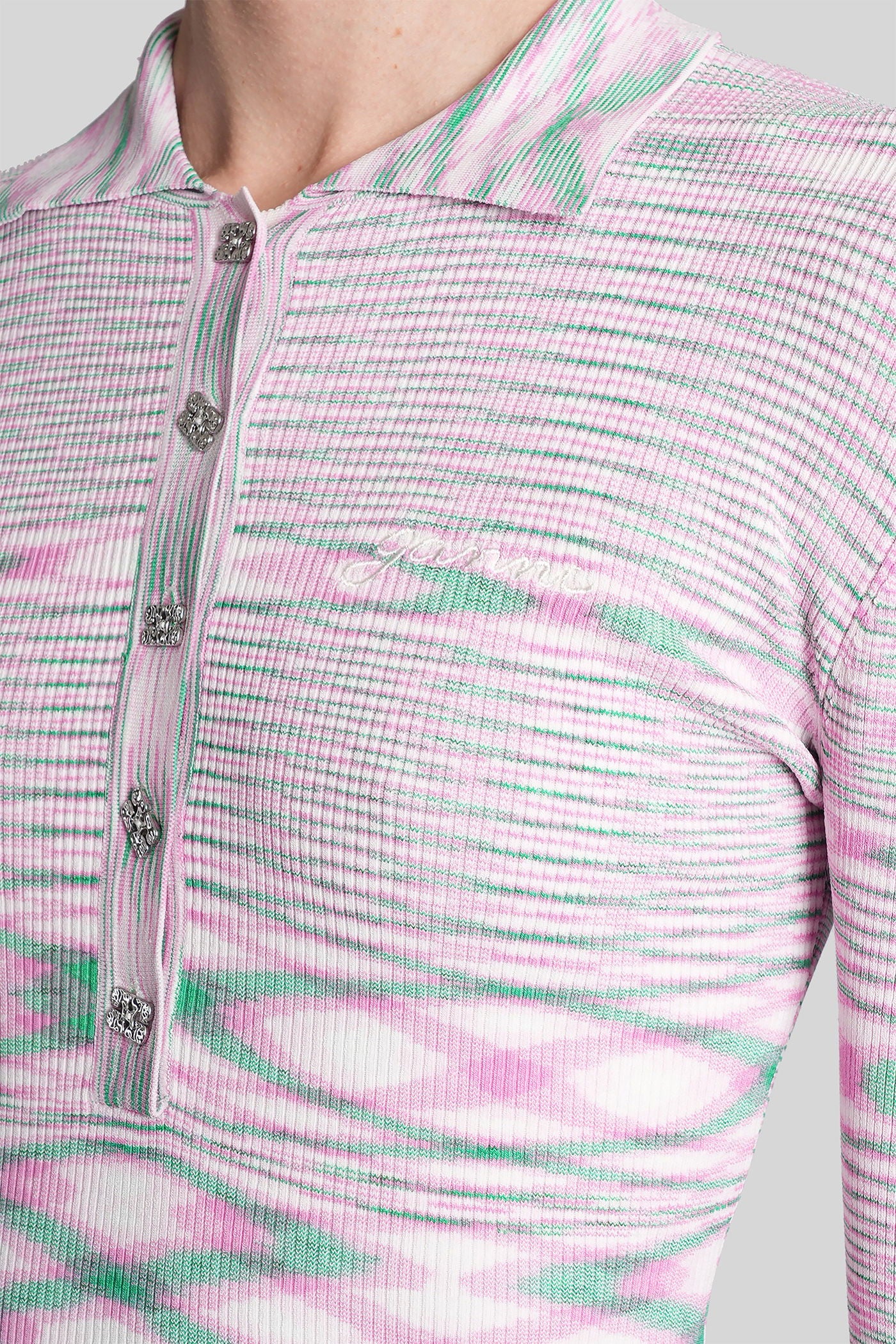 Polo in rose-pink viscose - Image 5