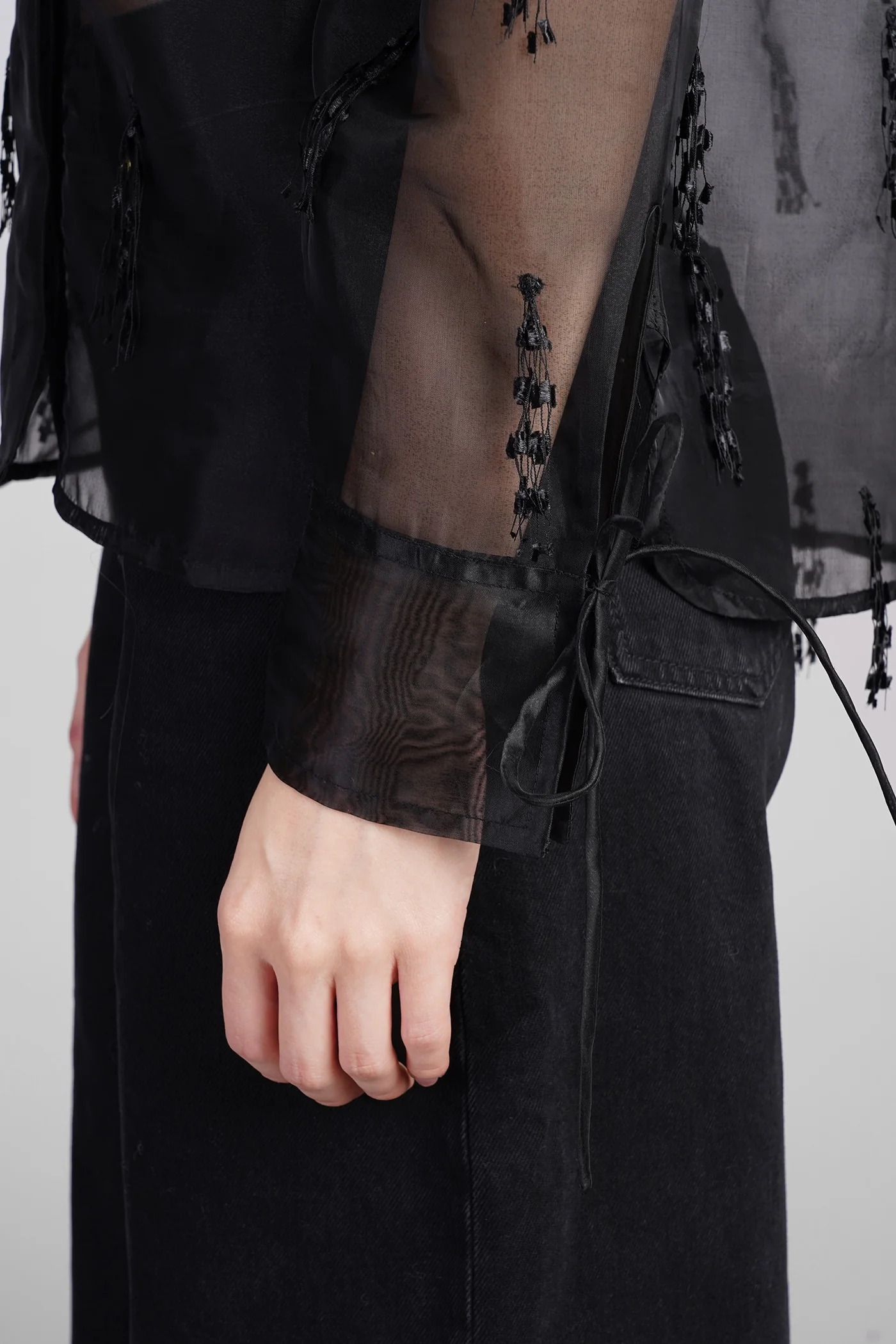 Shirt in black polyester - Image 5