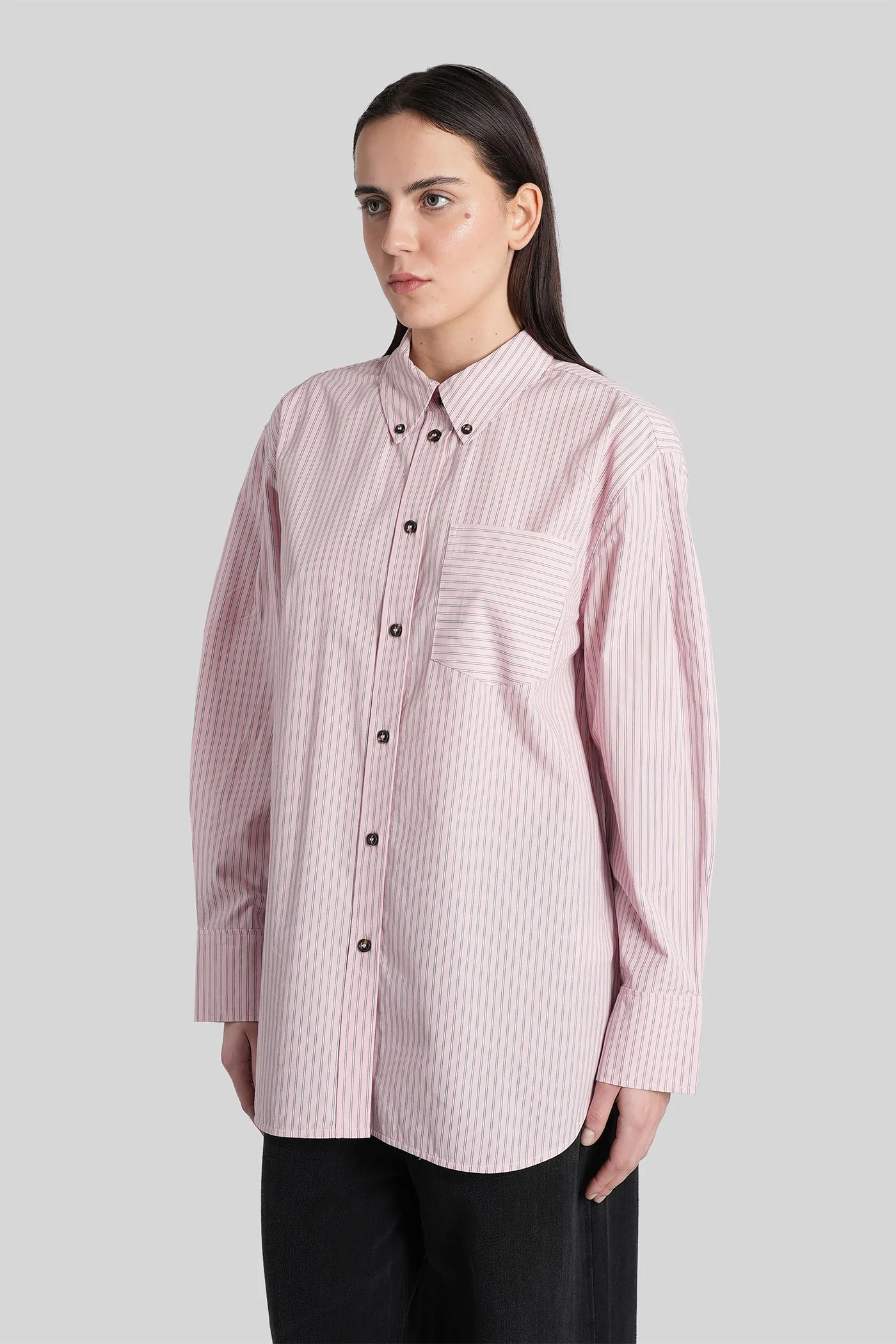 Shirt in rose-pink cotton - Image 4