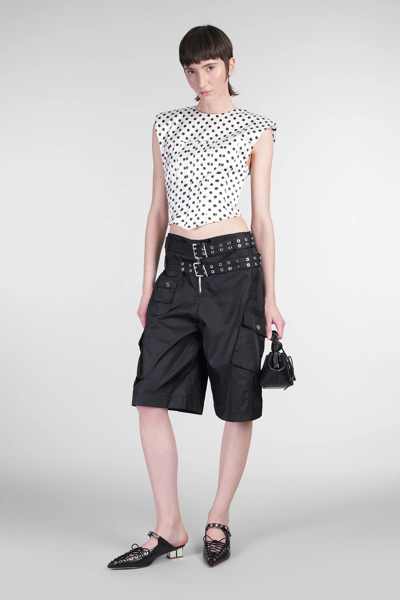 Shorts in black polyamide - Image 2
