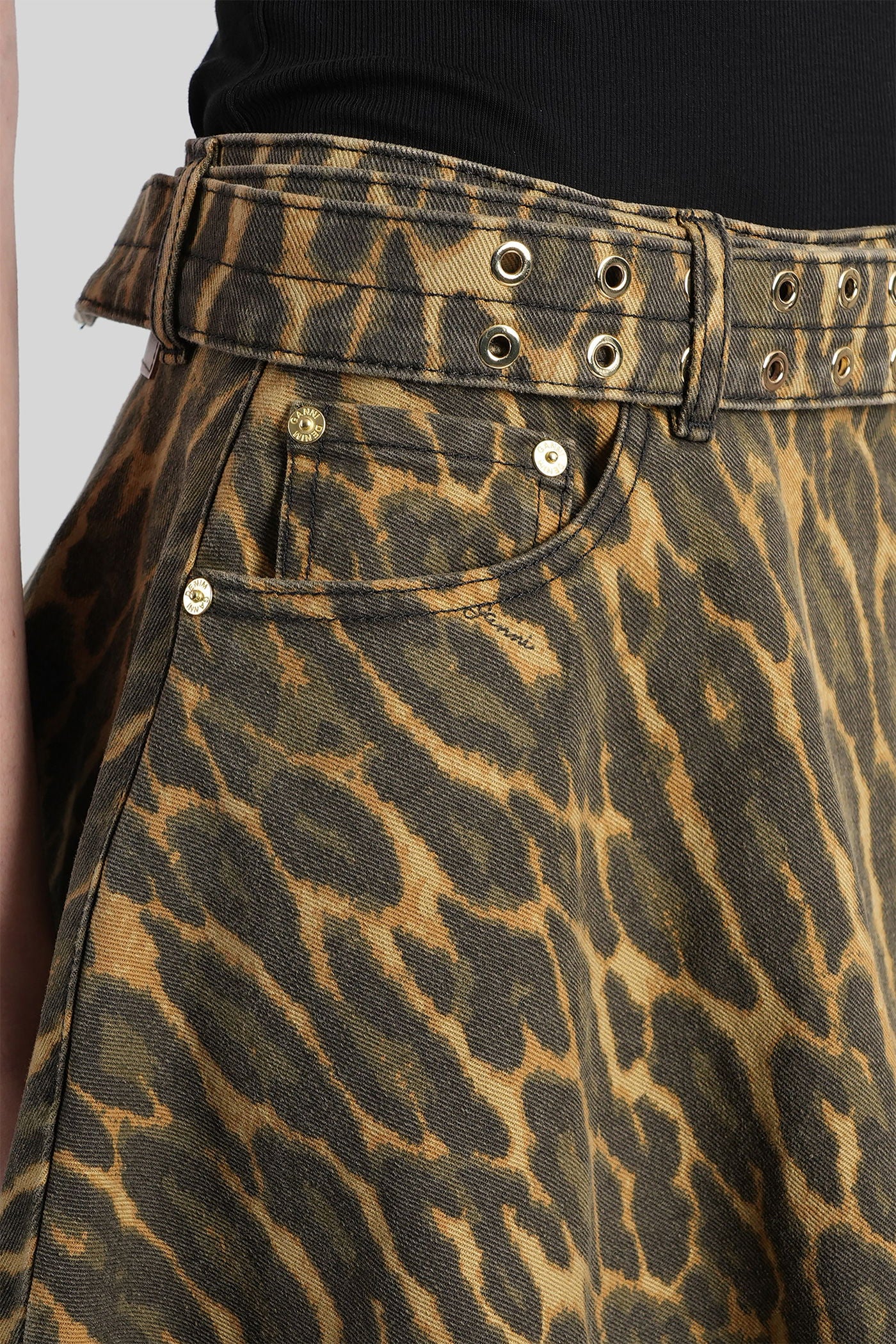Skirt in khaki cotton - Image 5