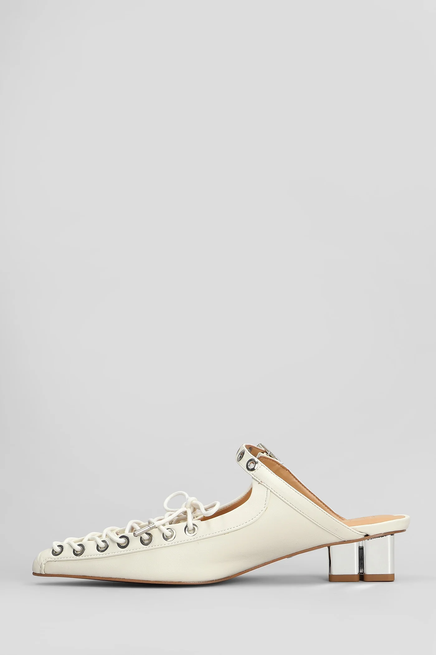 Slipper-Mule in beige leather - Image 3
