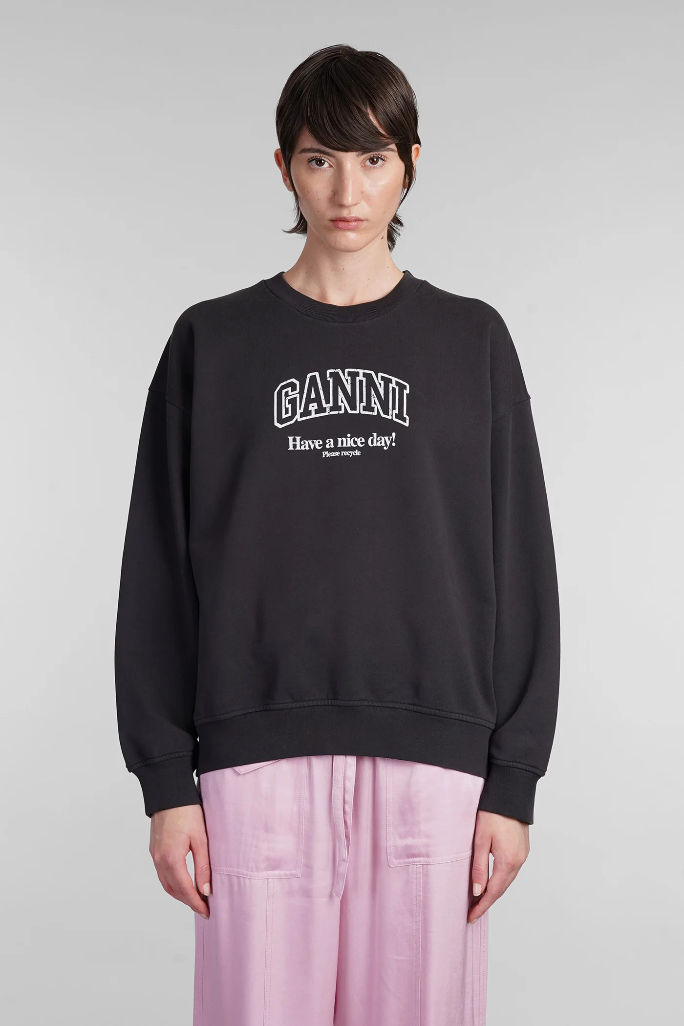Sweatshirt in black cotton