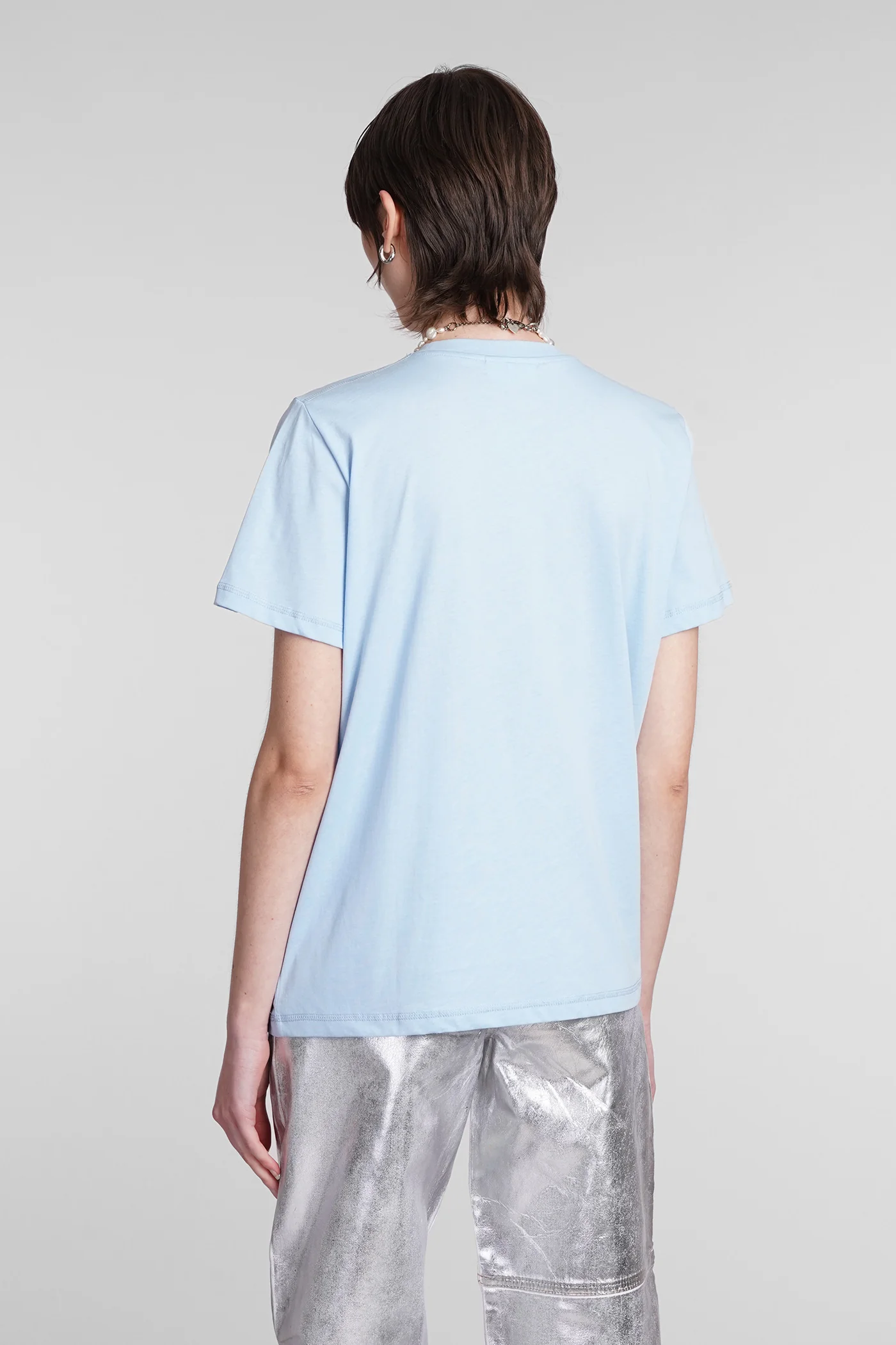T-Shirt in cyan cotton - Image 3