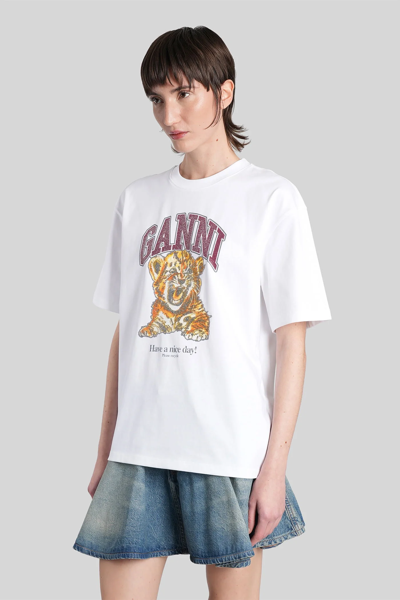 T-Shirt in white cotton - Image 4