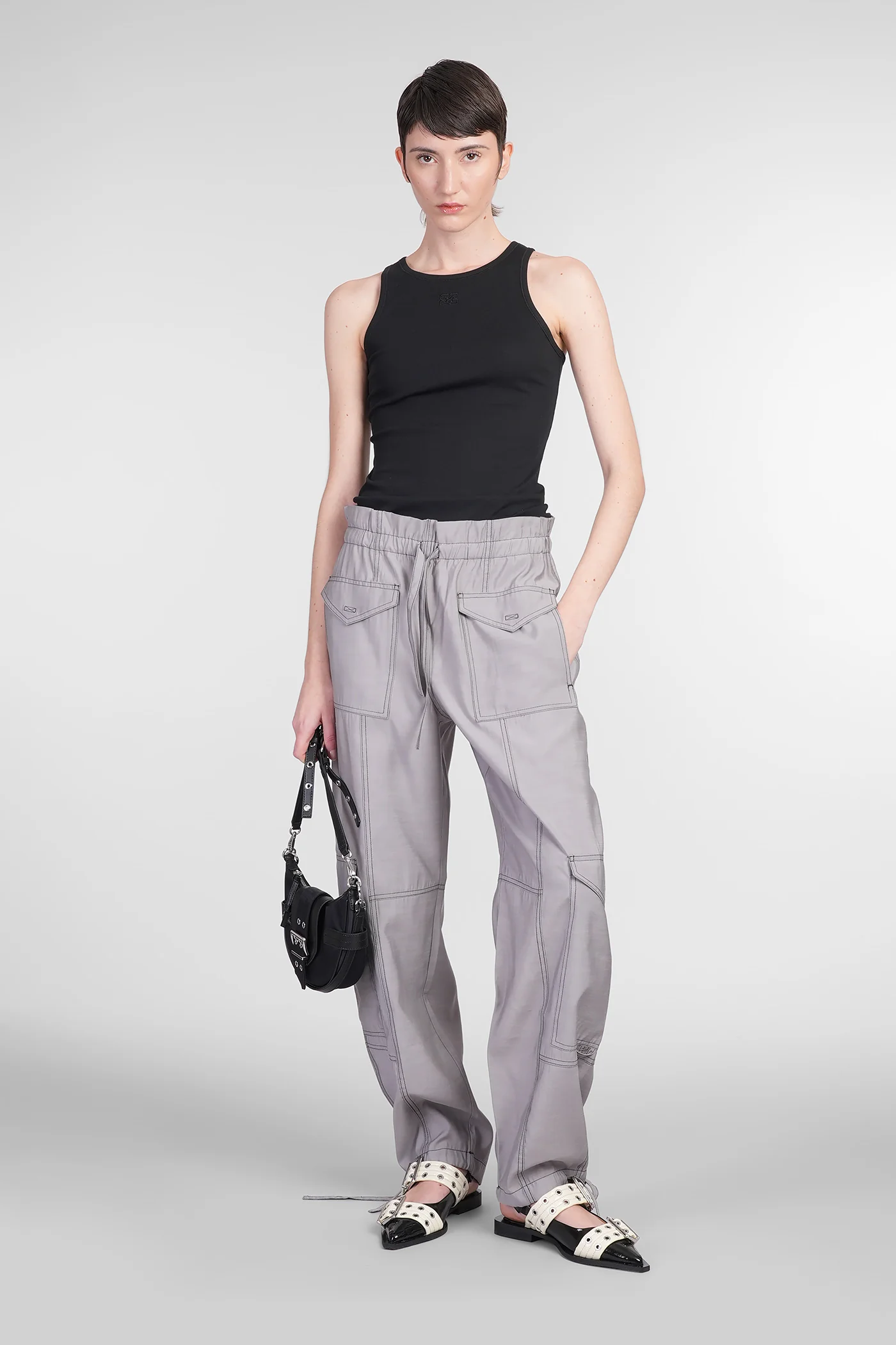 tank Top in black cotton - Image 2