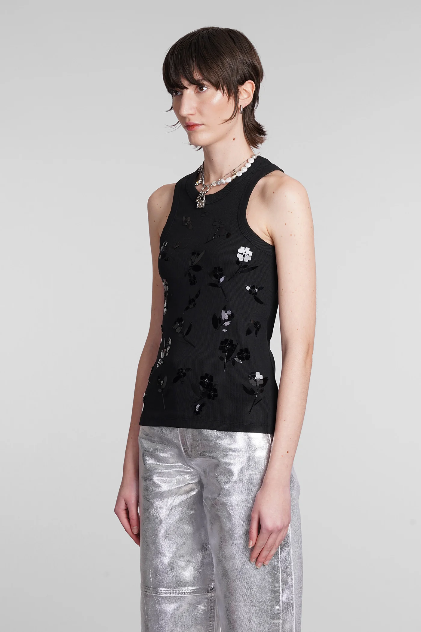 tank Top in black cotton - Image 4