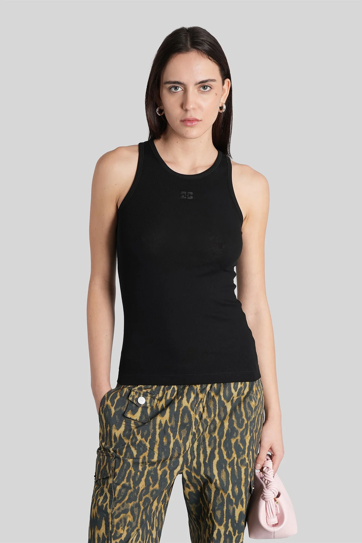 tank Top in black cotton - Image 6