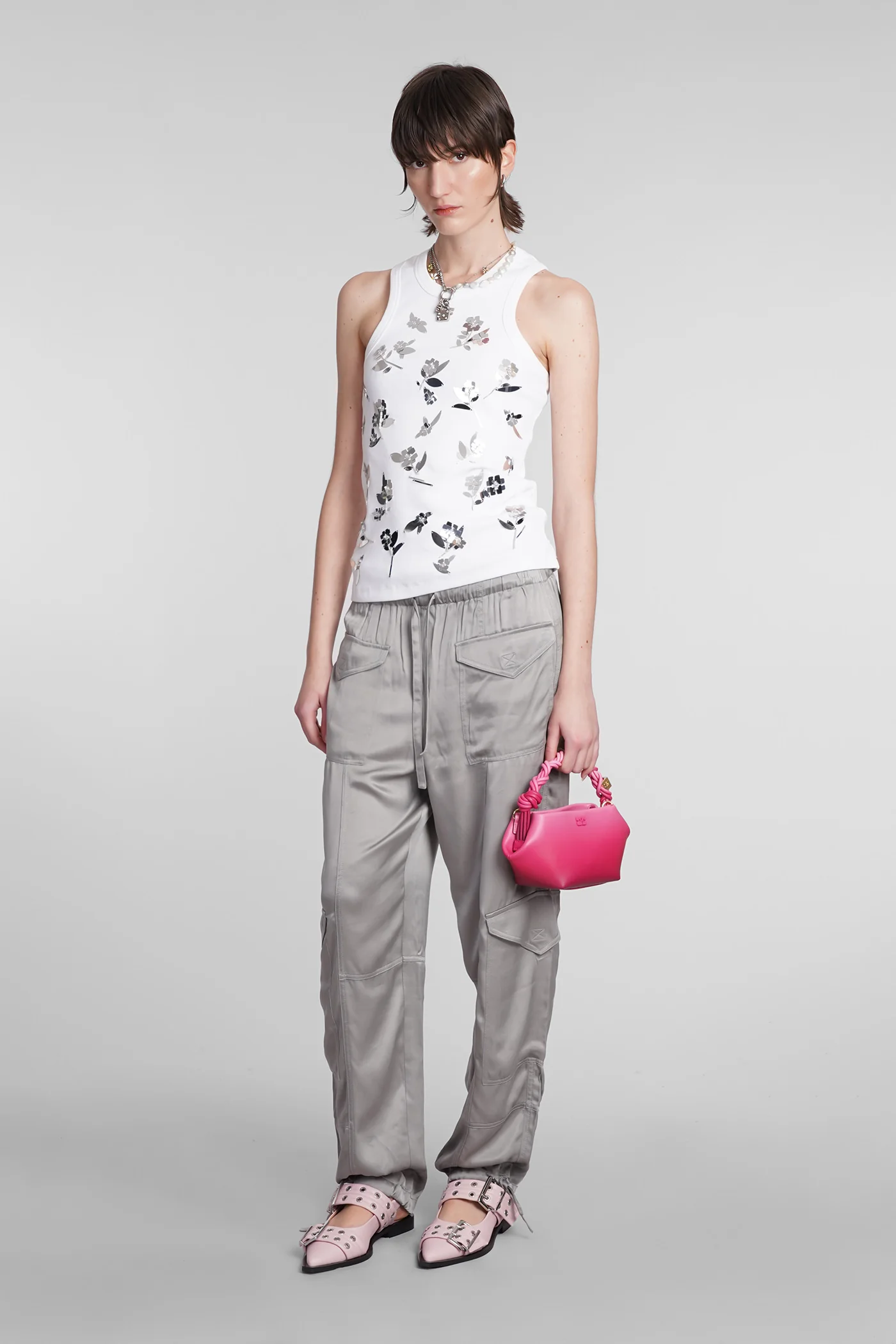 tank Top in white cotton - Image 2