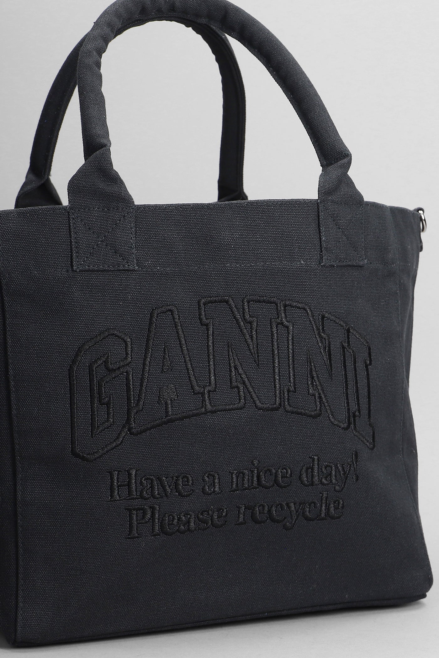 Tote in black cotton - Image 4