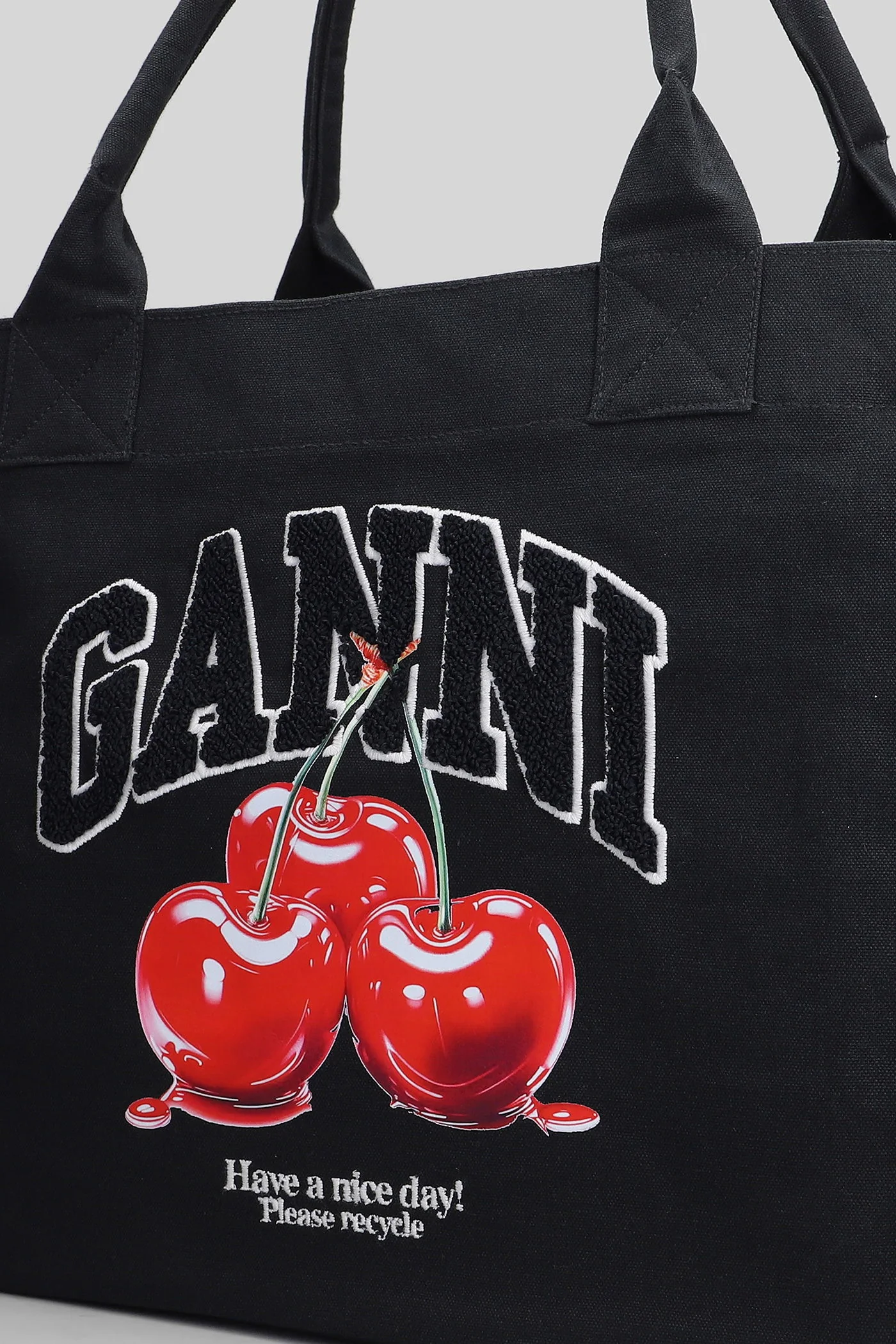 Tote in black cotton - Image 4