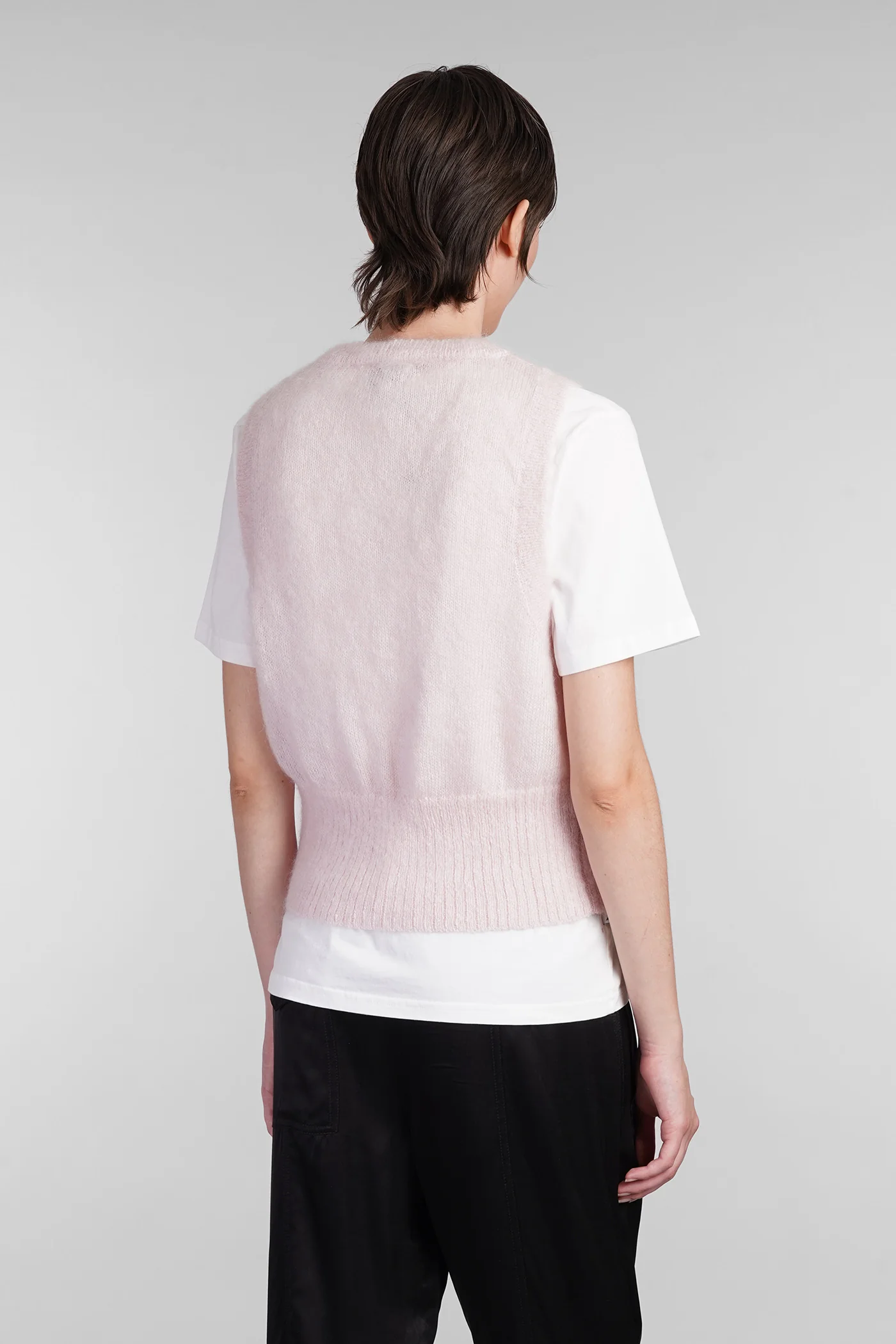 Vest in rose-pink Mohair - Image 3