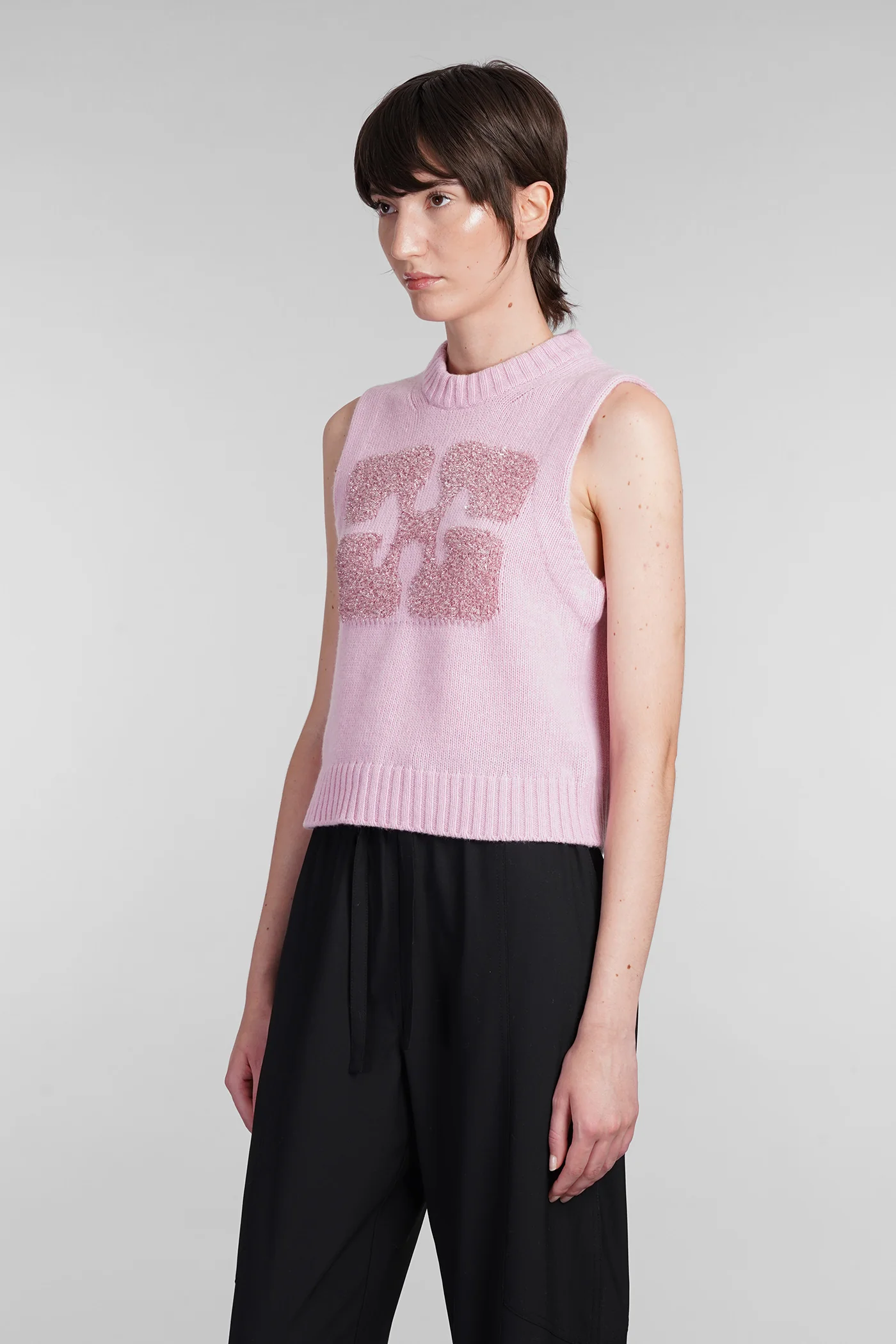 Vest in rose-pink wool - Image 4