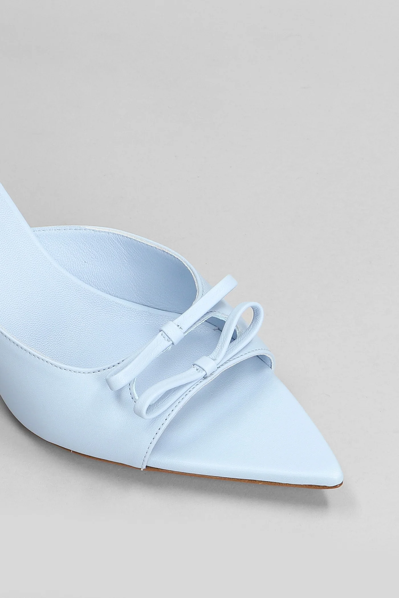 Blanche Slipper-Mule in cyan leather - Image 5