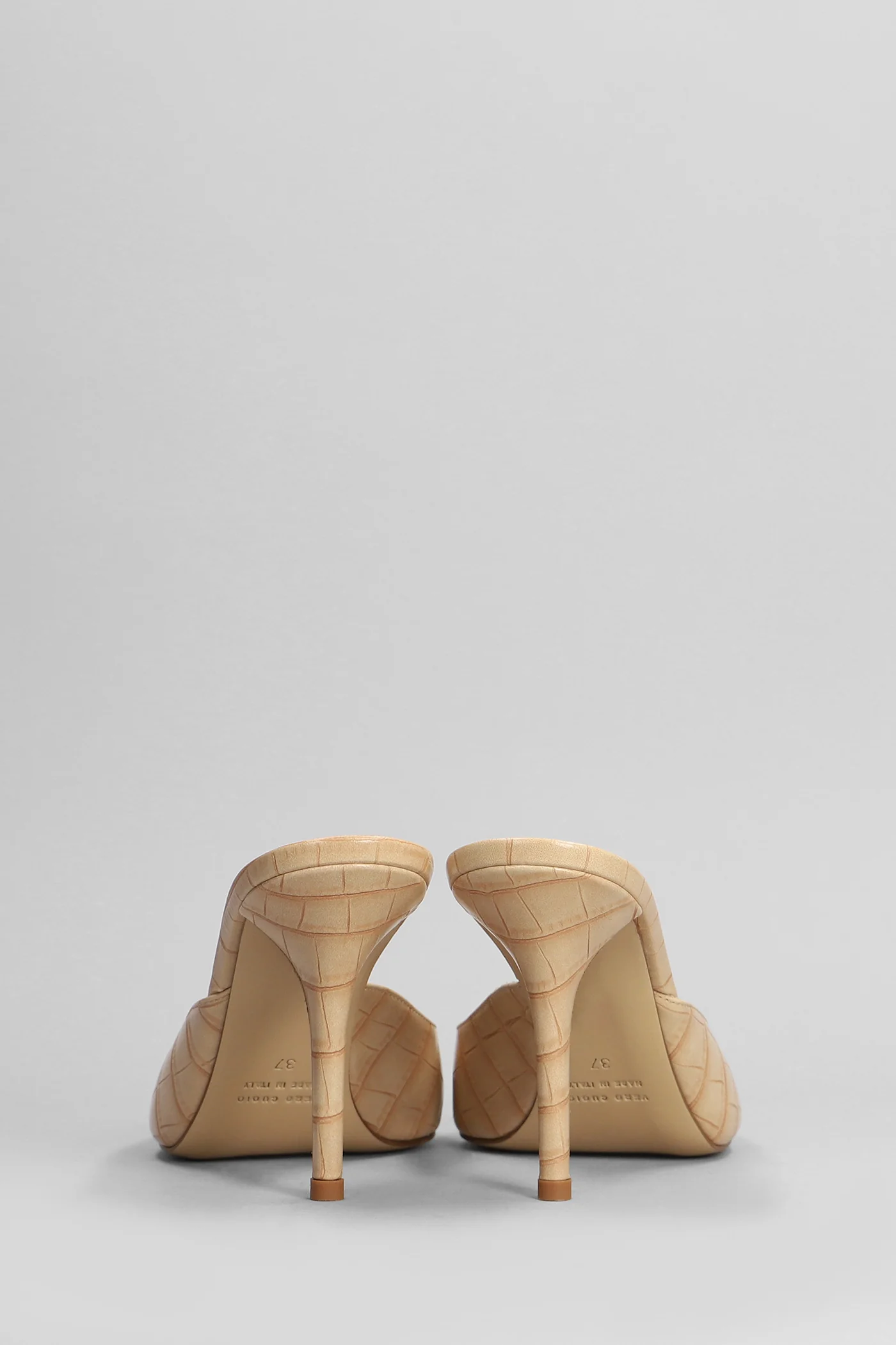 Perni 04 Slipper-Mule in beige leather - Image 4