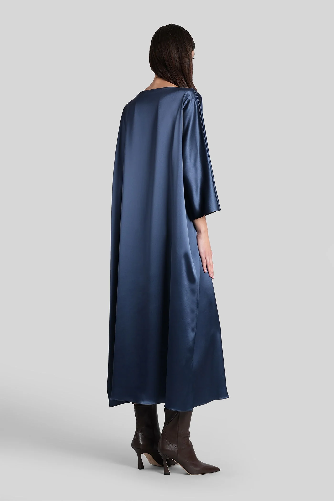Laura long Long dress in blue Triacetate - Image 3