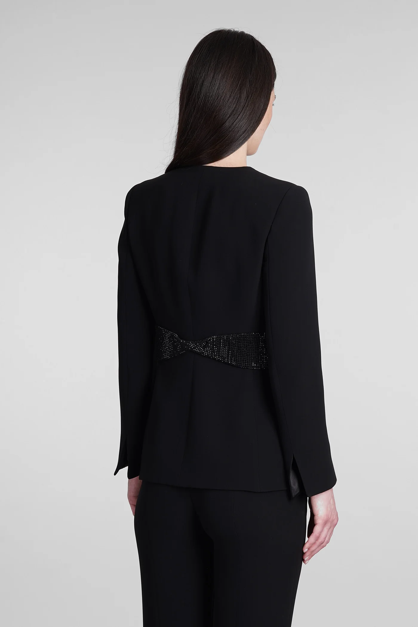 Blazer in black silk - Image 3