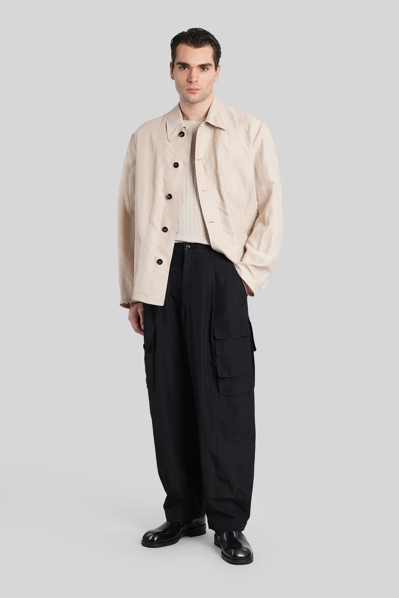 Casual jacket in beige viscose - Image 2