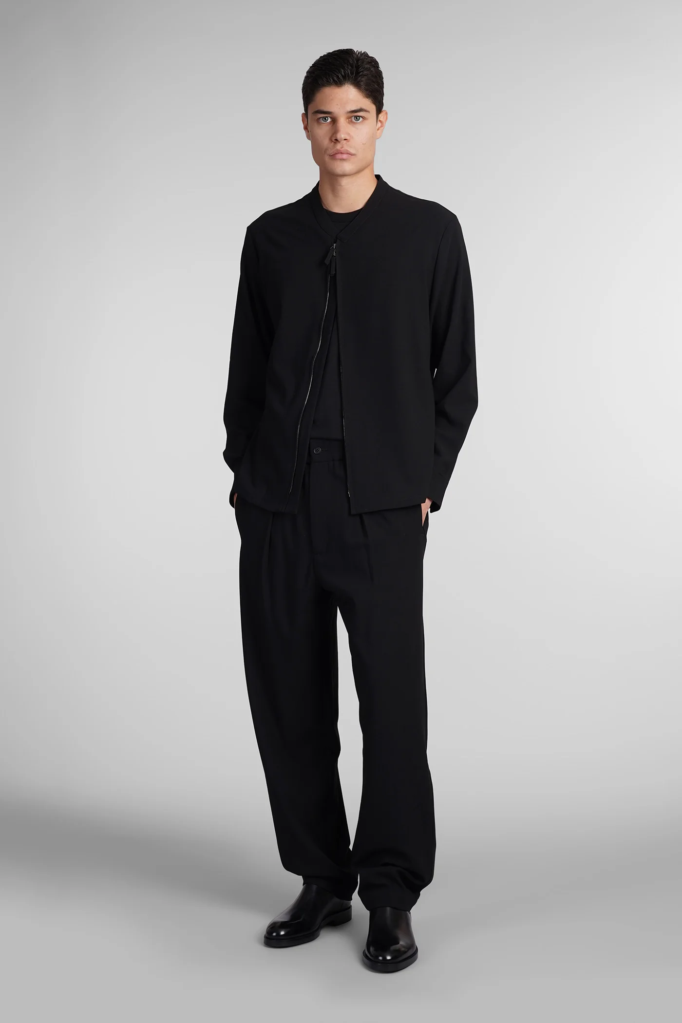 Casual jacket in black wool - Image 2