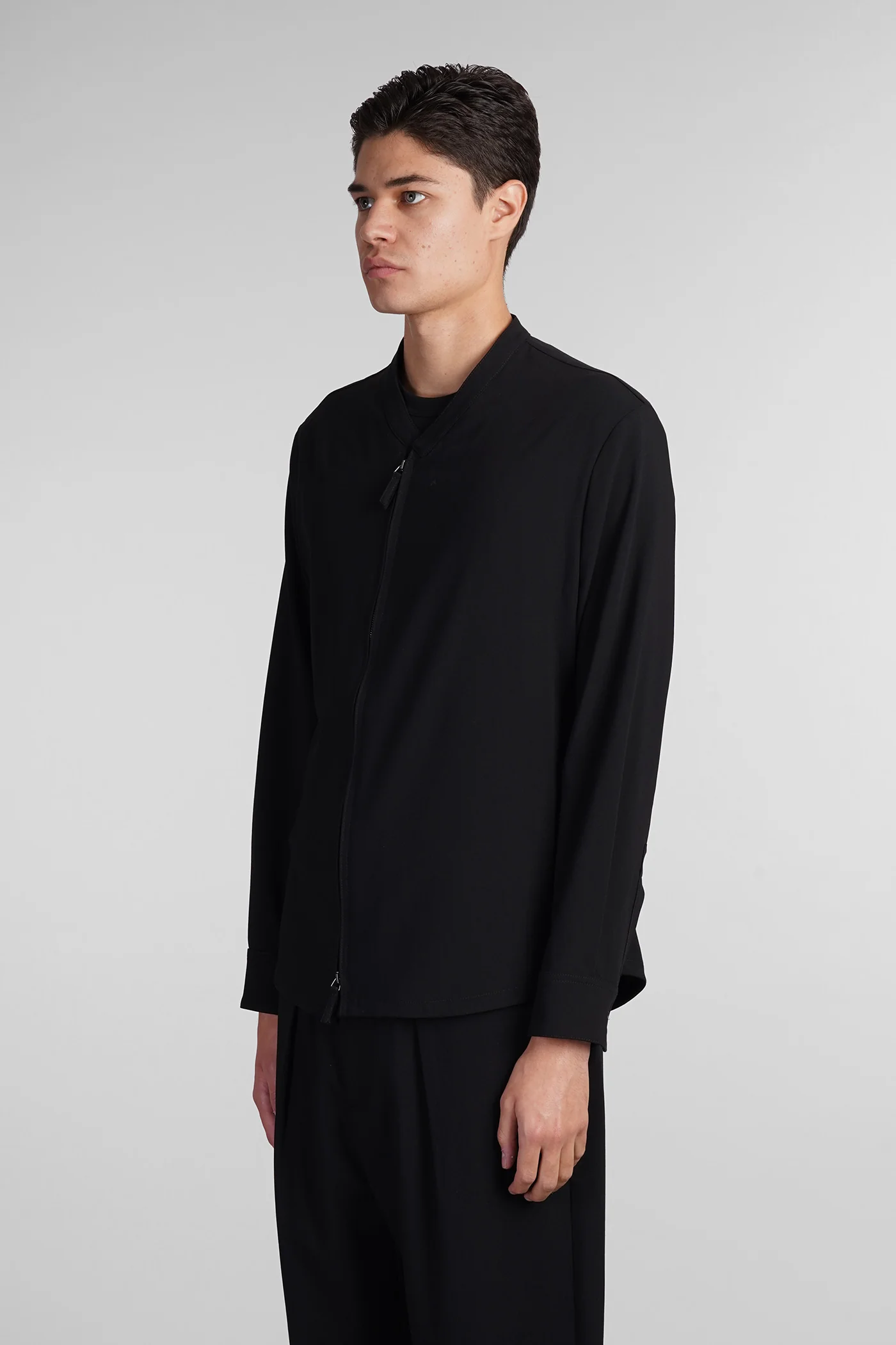 Casual jacket in black wool - Image 4