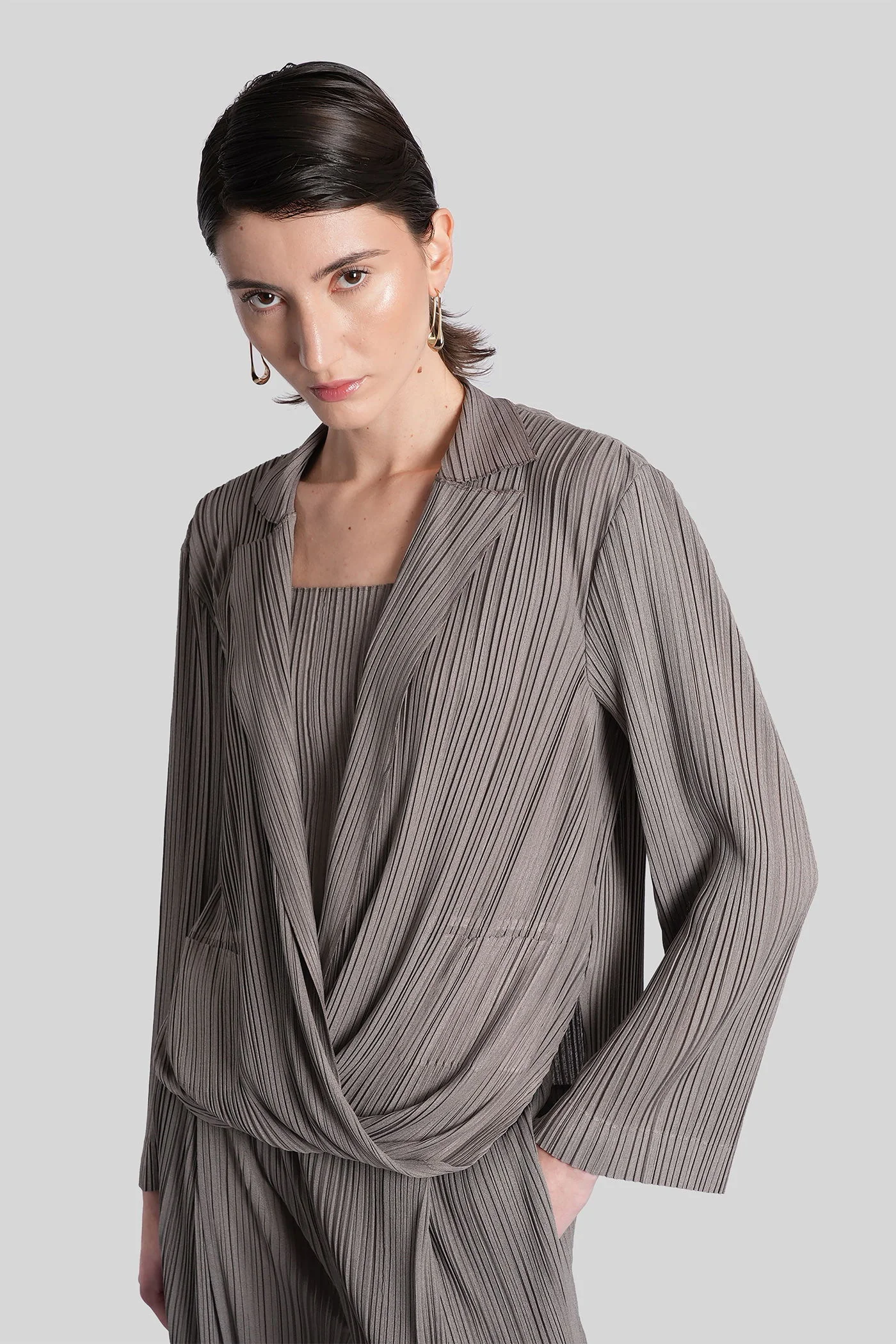 Knitwear in grey polyester - Image 2